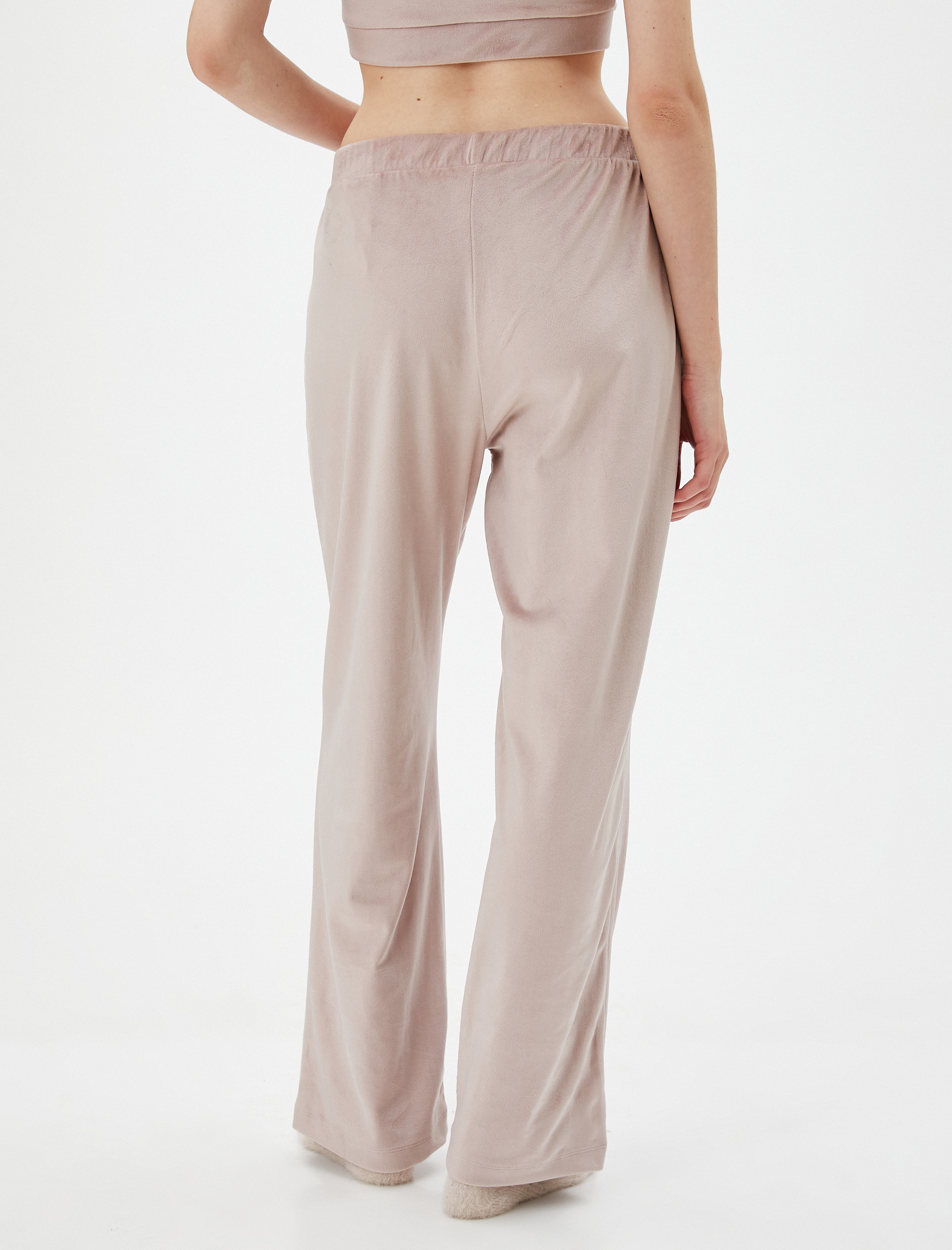   Kışlık Pijama Altı Kadife Yumuşak Dokulu Beli Lastikli