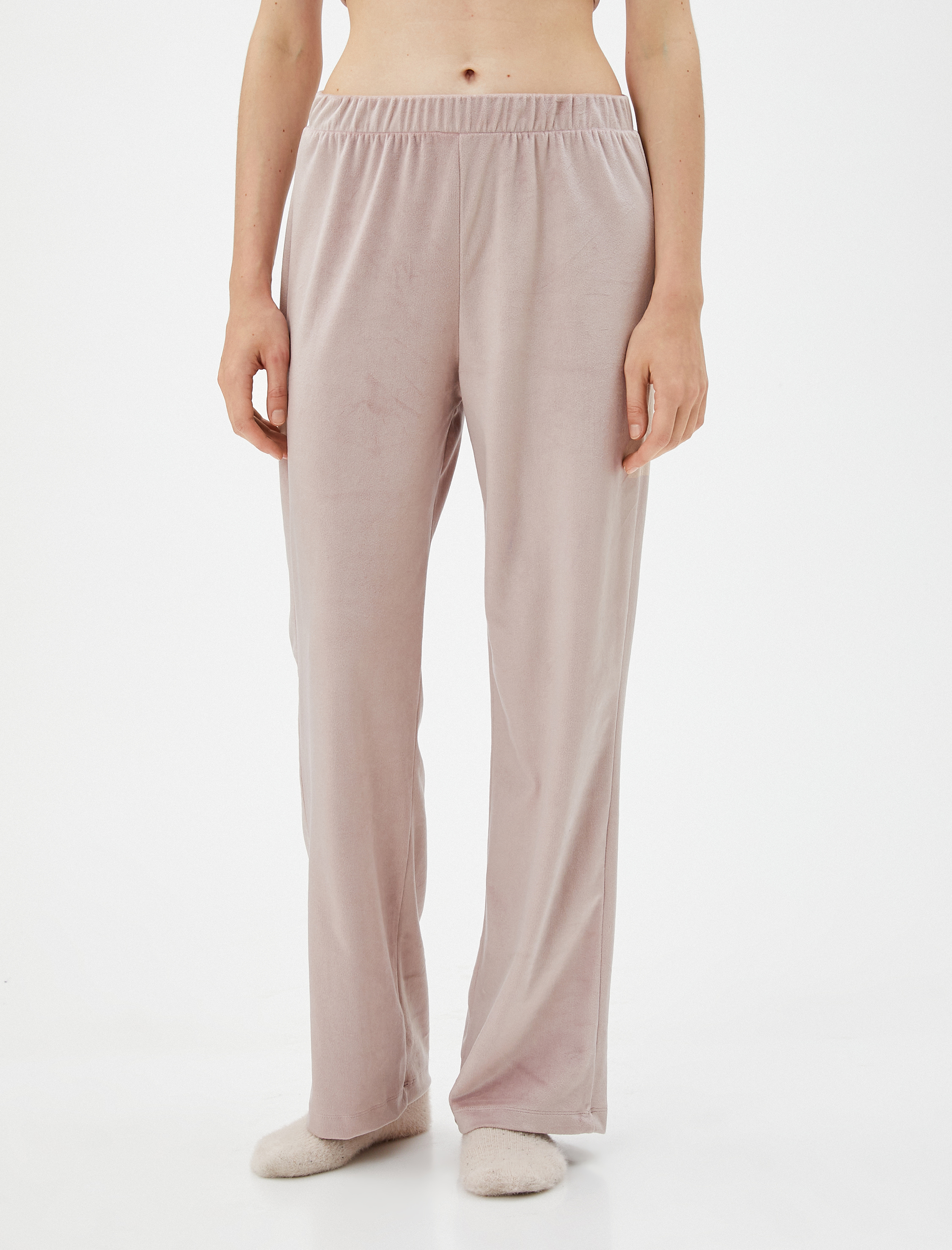   Kışlık Pijama Altı Kadife Yumuşak Dokulu Beli Lastikli