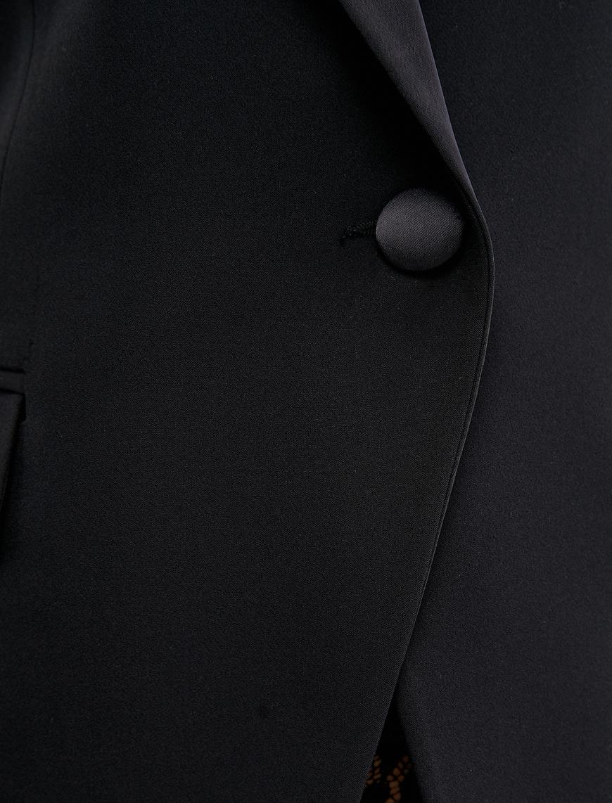   Tuba Ünsal X Koton - Tek Düğmeli Blazer Ceket