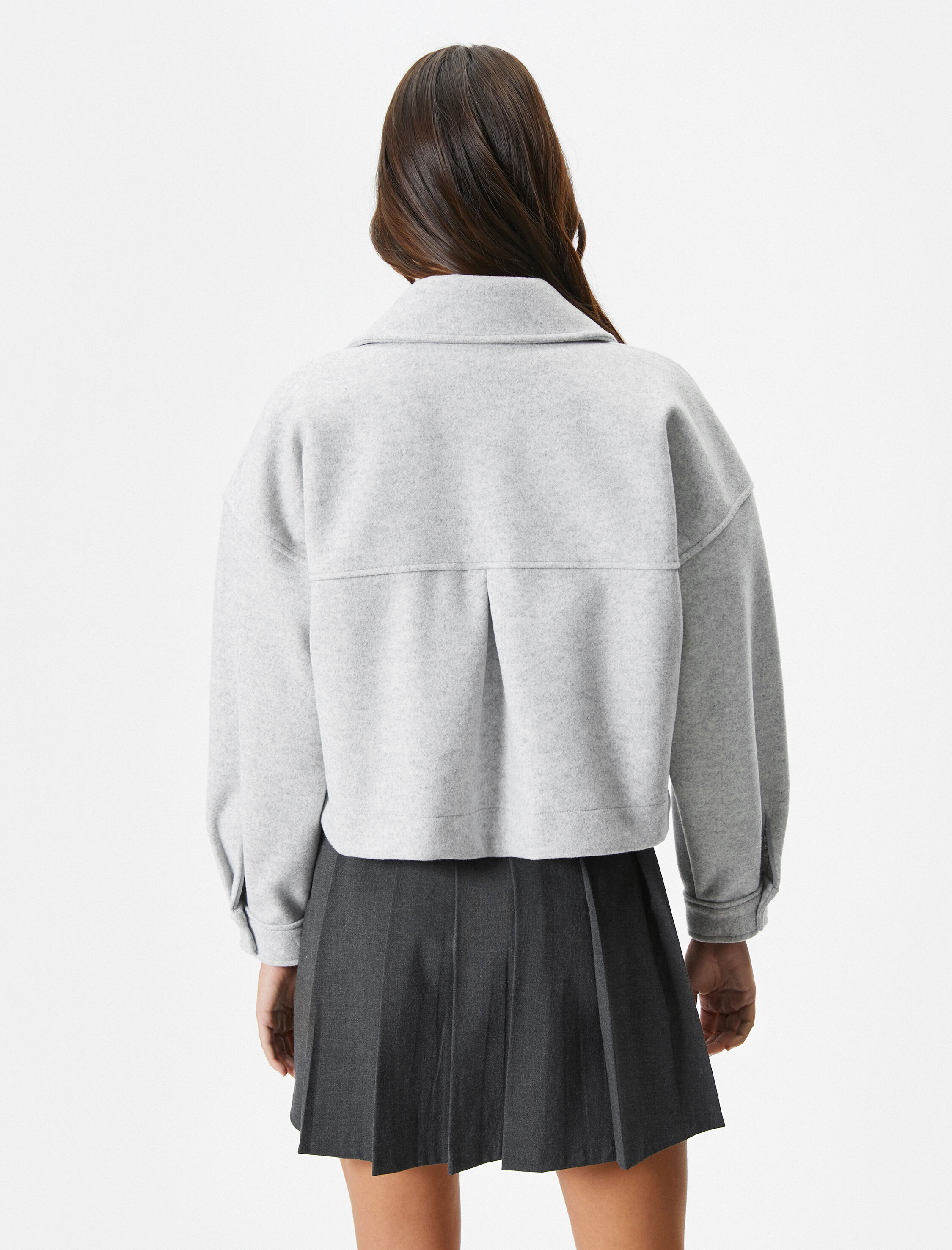 Şahika Ercümen X Koton - Kargo Cepli Crop Ceket