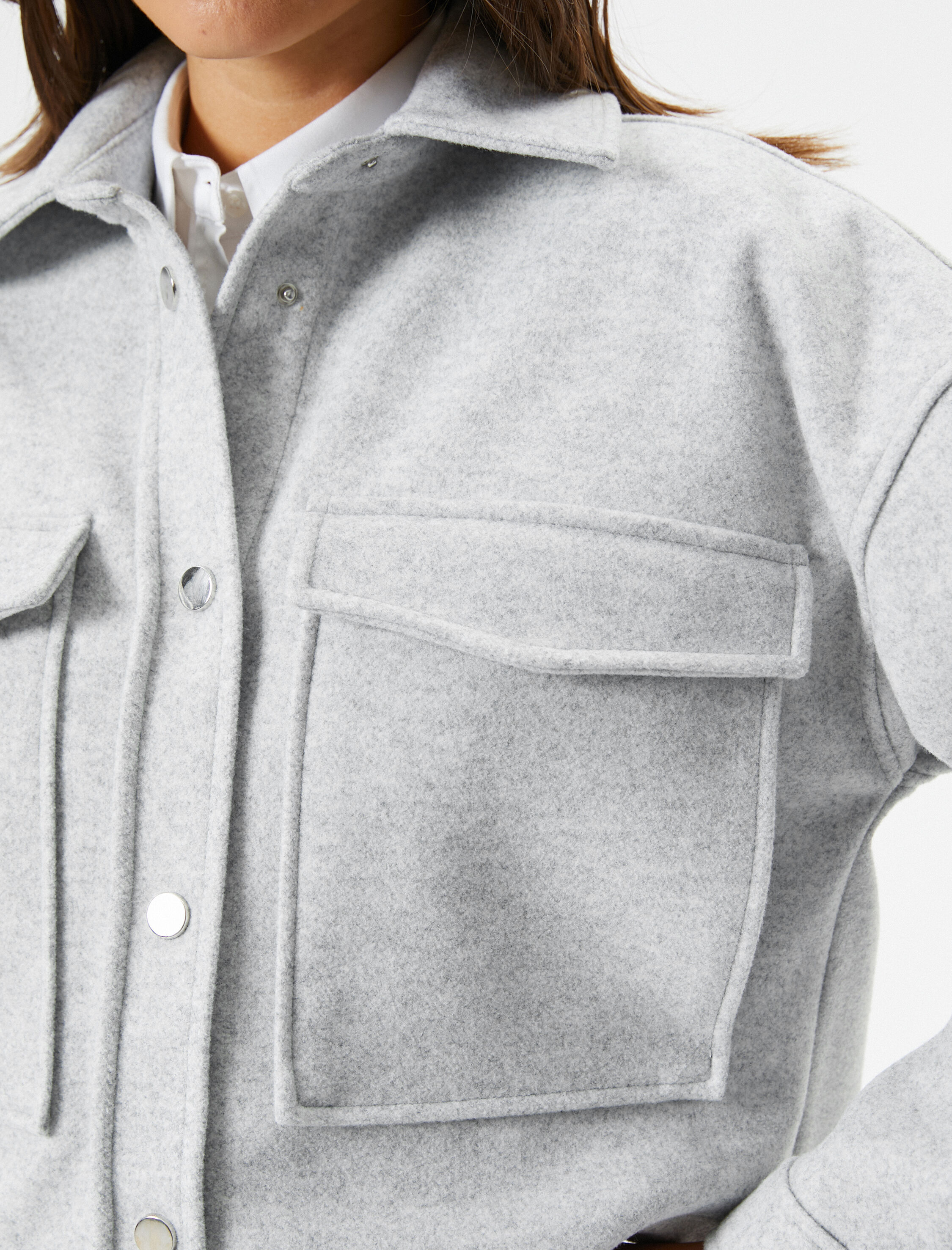 Şahika Ercümen X Koton - Kargo Cepli Crop Ceket