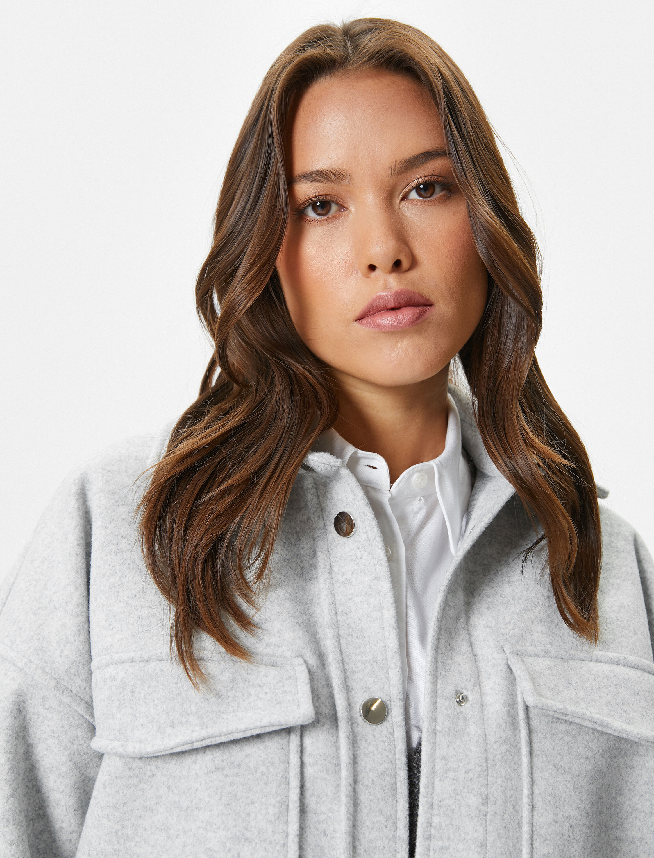 Şahika Ercümen X Koton - Kargo Cepli Crop Ceket