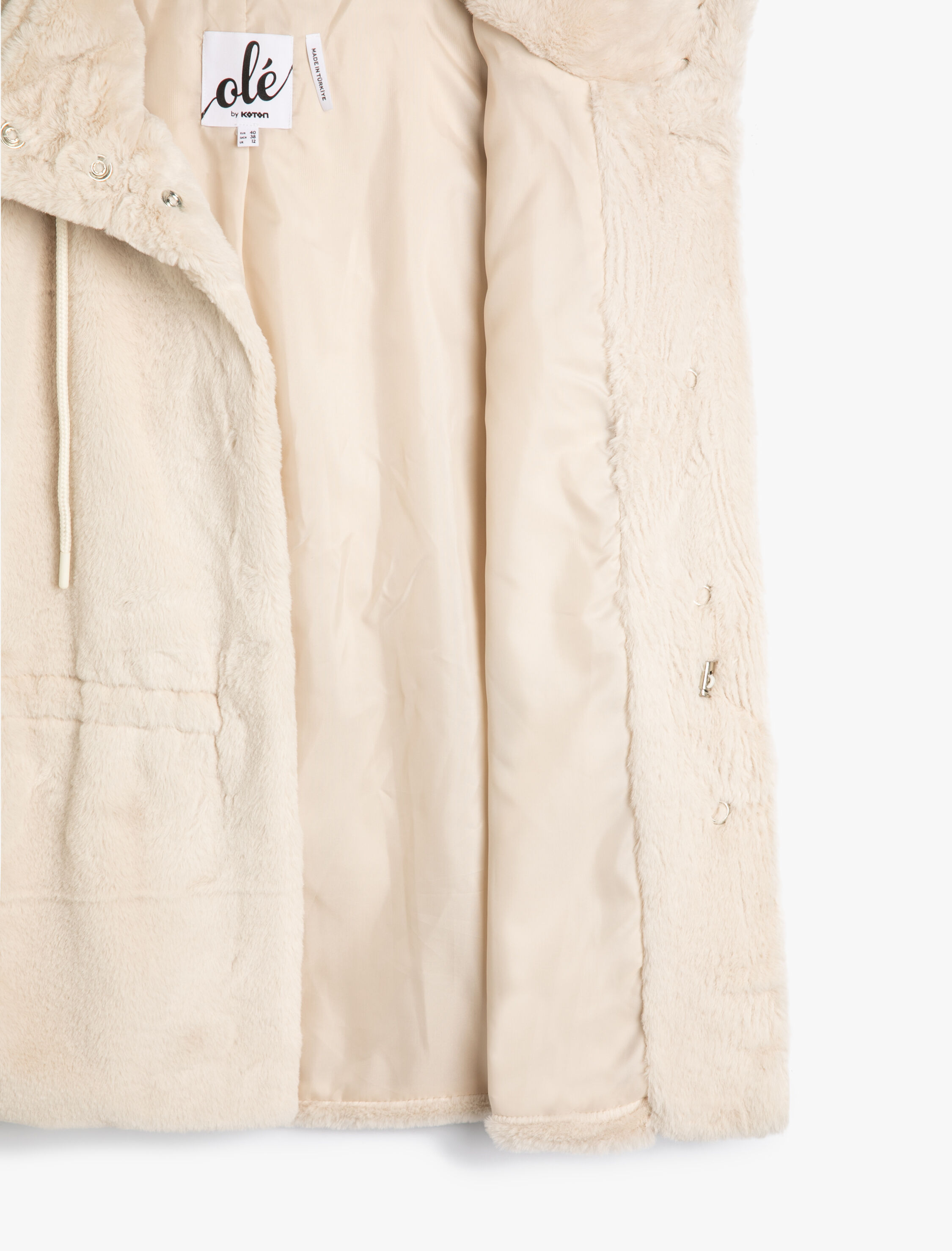   Peluş Yelek Kapşonlu Beli Lastik Detaylı Cepli