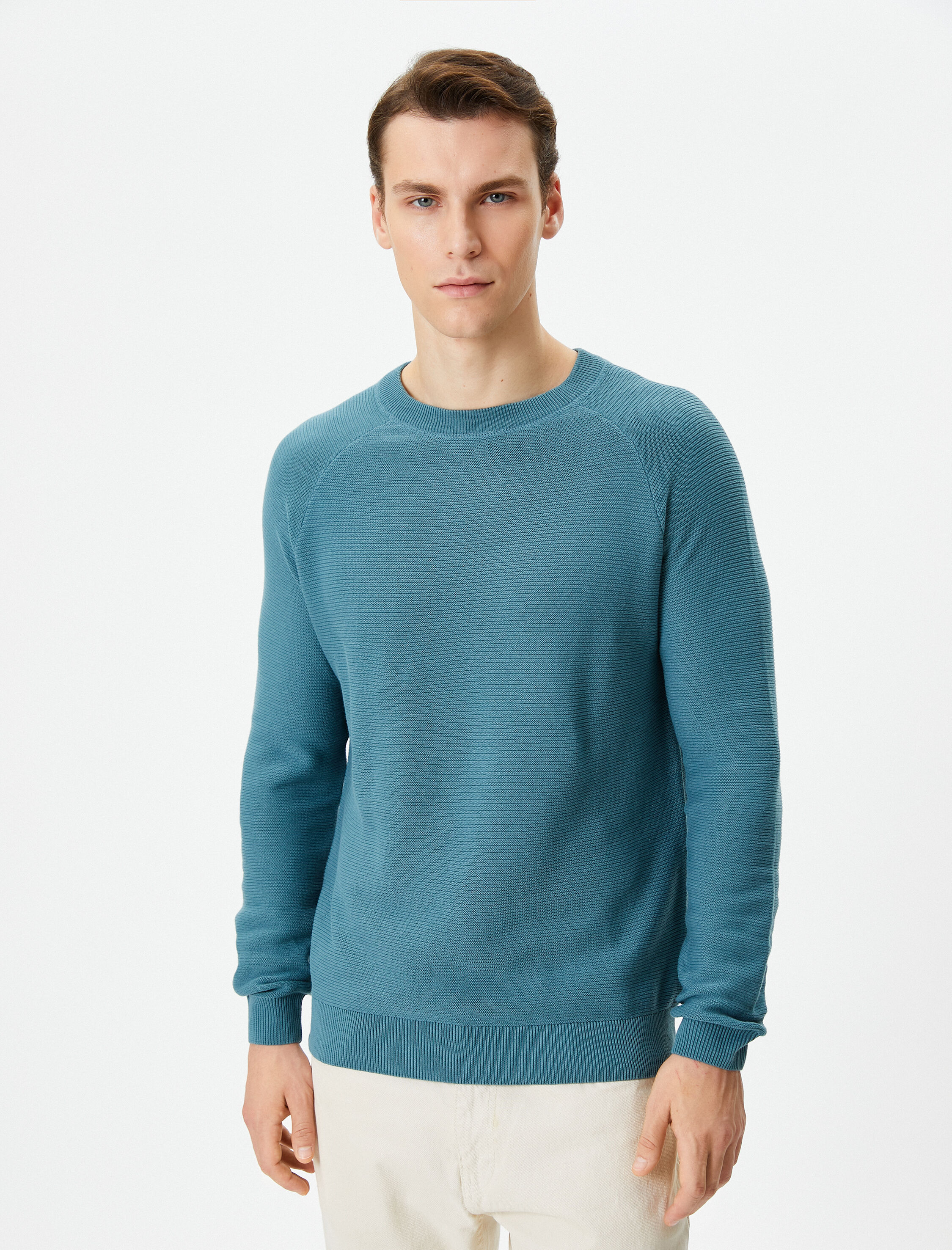   Triko Kazak Basic Bisiklet Yaka Reglan Kol Pamuklu