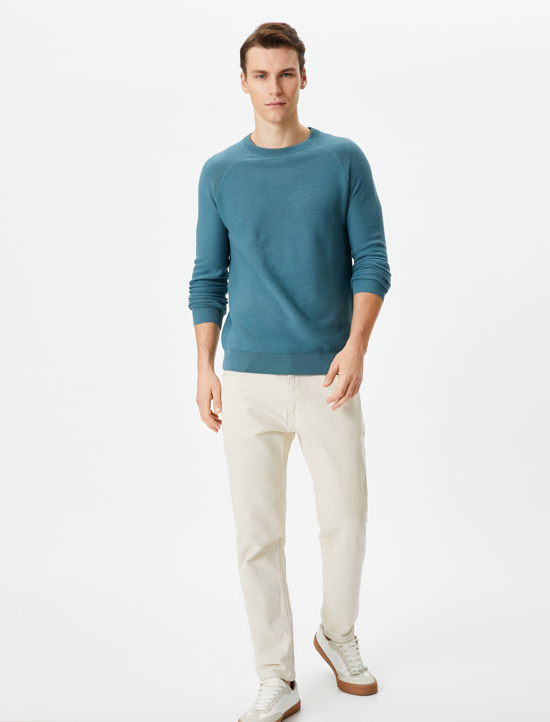   Triko Kazak Basic Bisiklet Yaka Reglan Kol Pamuklu