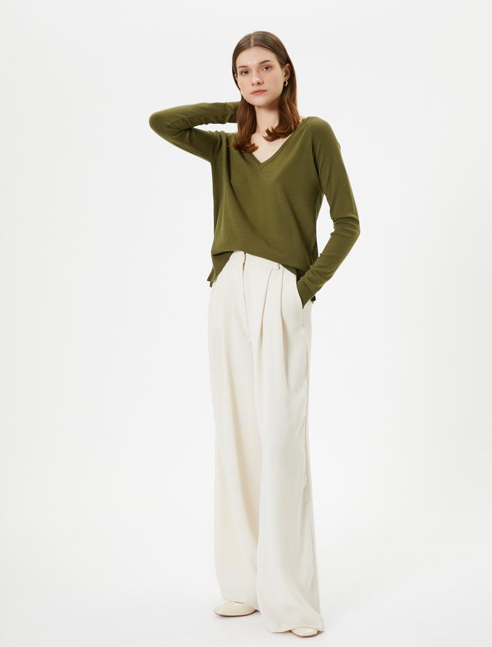  Triko Boğazlı Kazak Uzun Kollu Basic