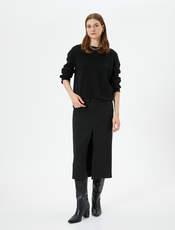  Örgü Kazak Bisiklet Yaka Uzun Kollu