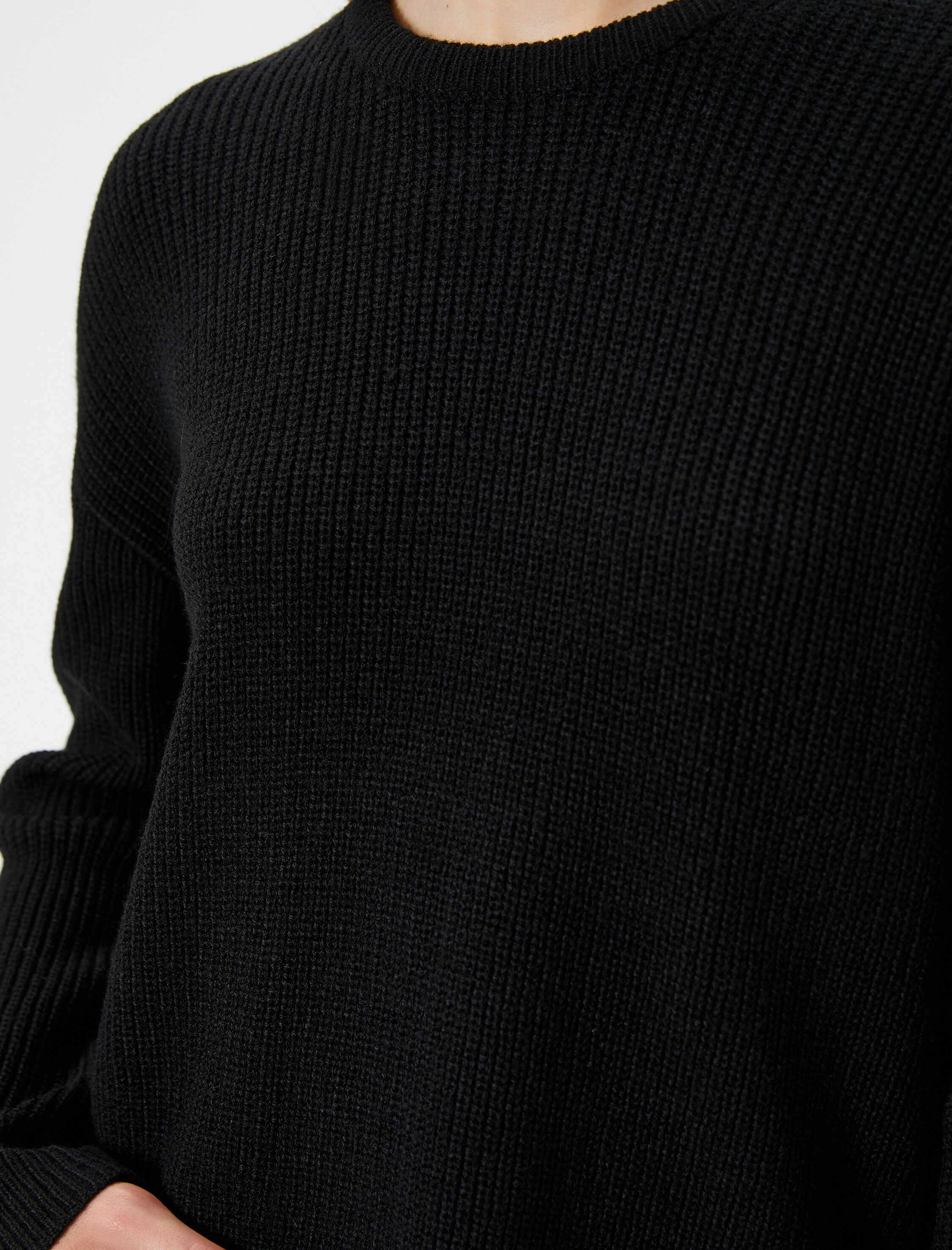   Örgü Kazak Bisiklet Yaka Uzun Kollu