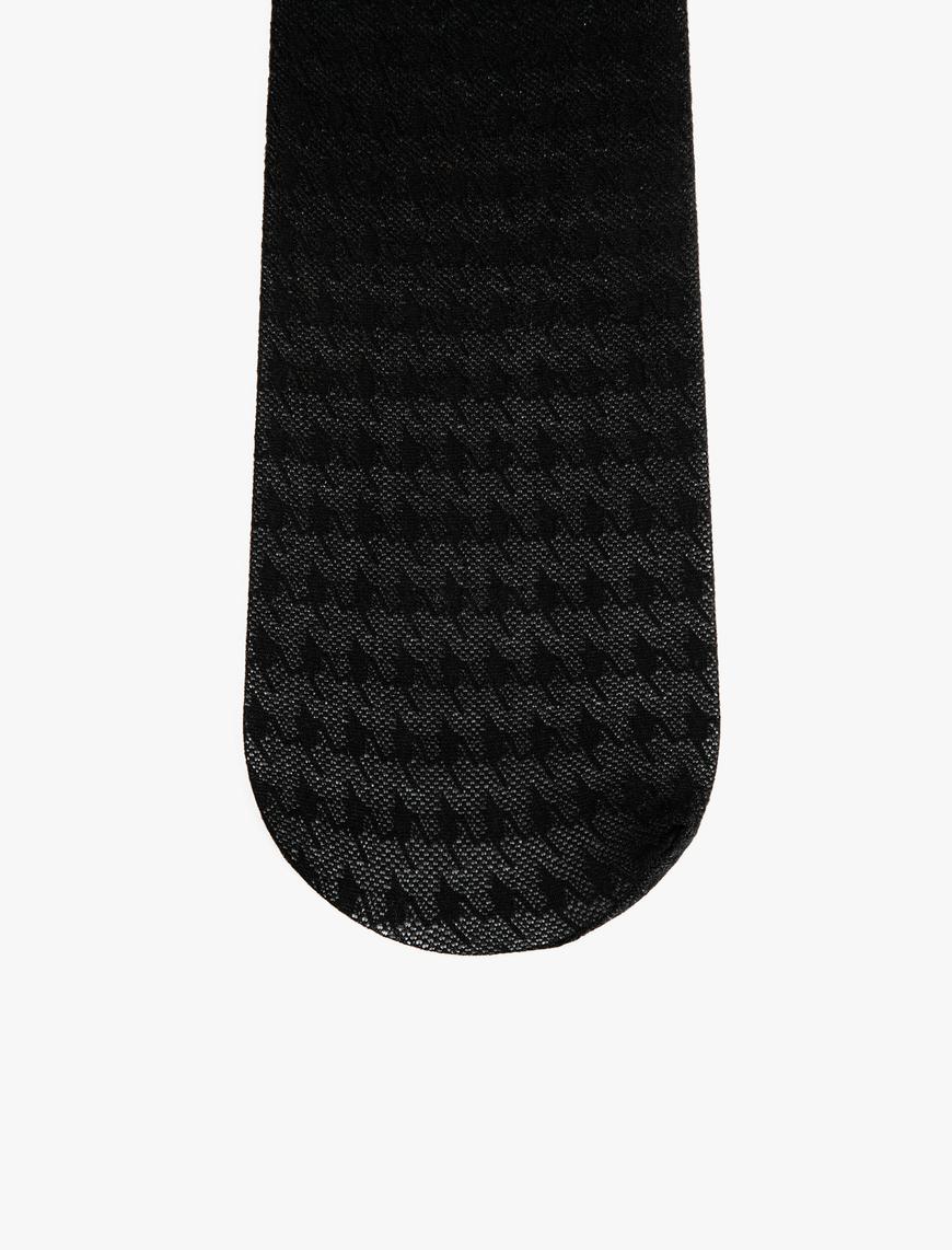  Kadın Kazayağı Desenli Külotlu Çorap Mat 30 Den