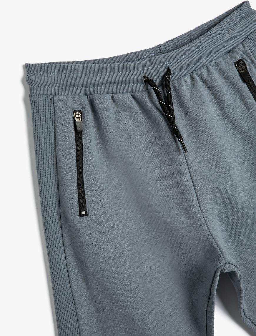 Erkek Çocuk Jogger Eşofman Altı Cepli Beli Bağlamalı Şardonlu Pamuklu