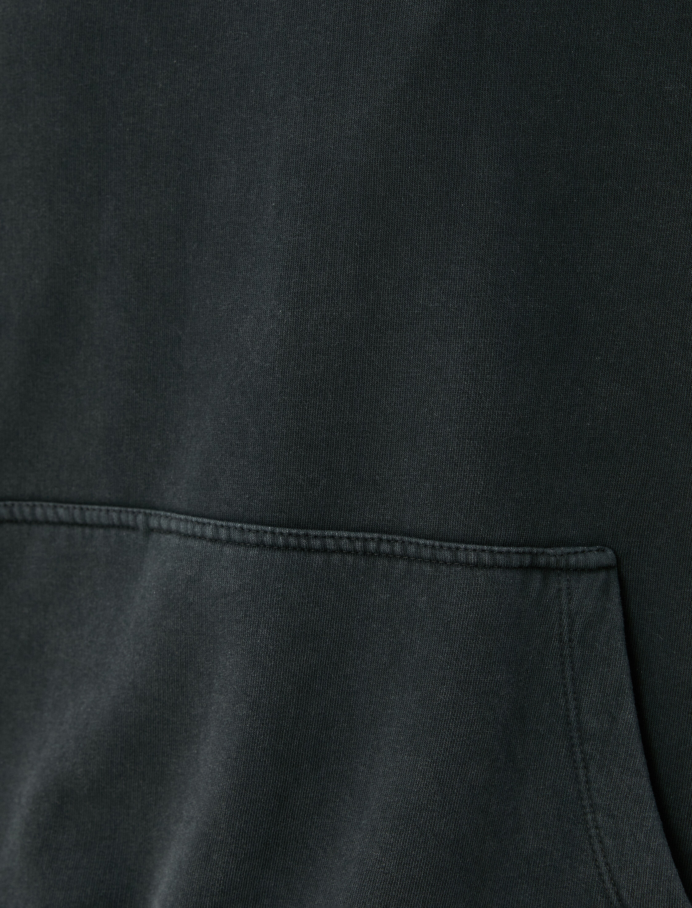   Oversize Sweatshirt Yıkamalı Kapşonlu Kanguru Cepli Şardonlu