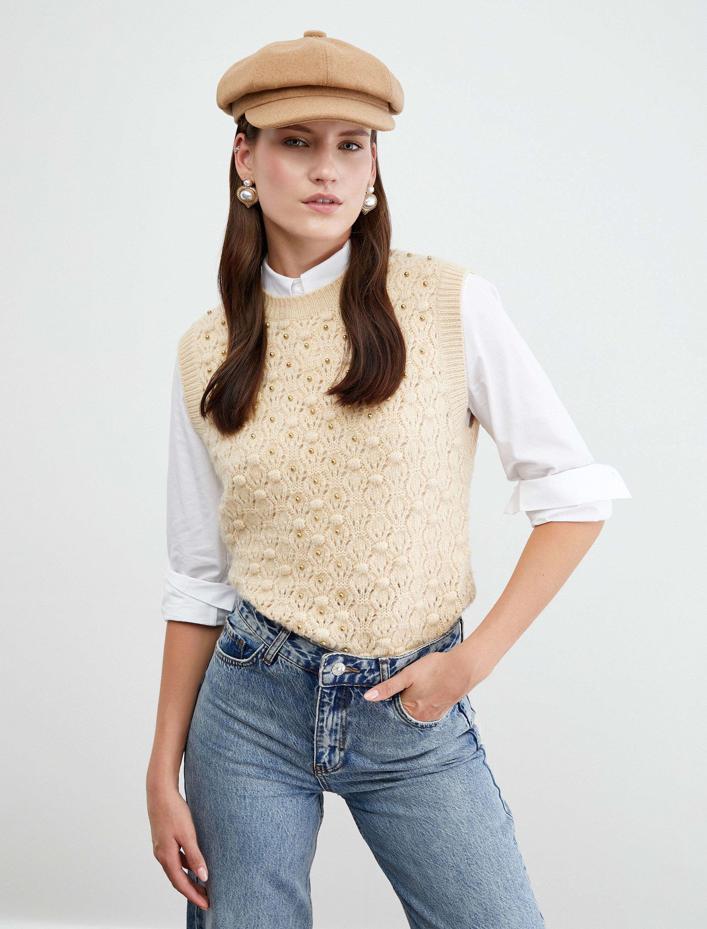   Boncuklu Örgü Süveter