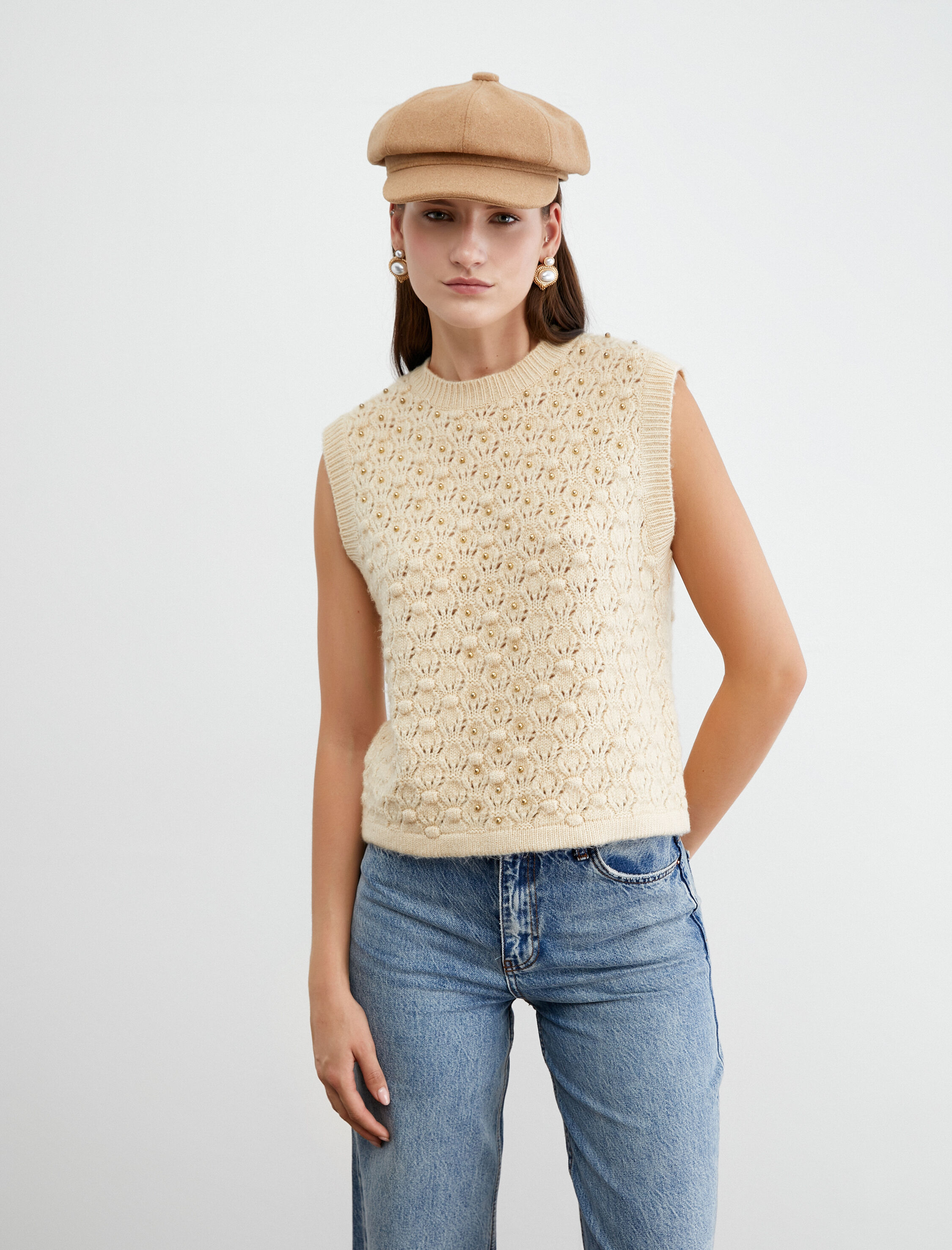   Boncuklu Örgü Süveter