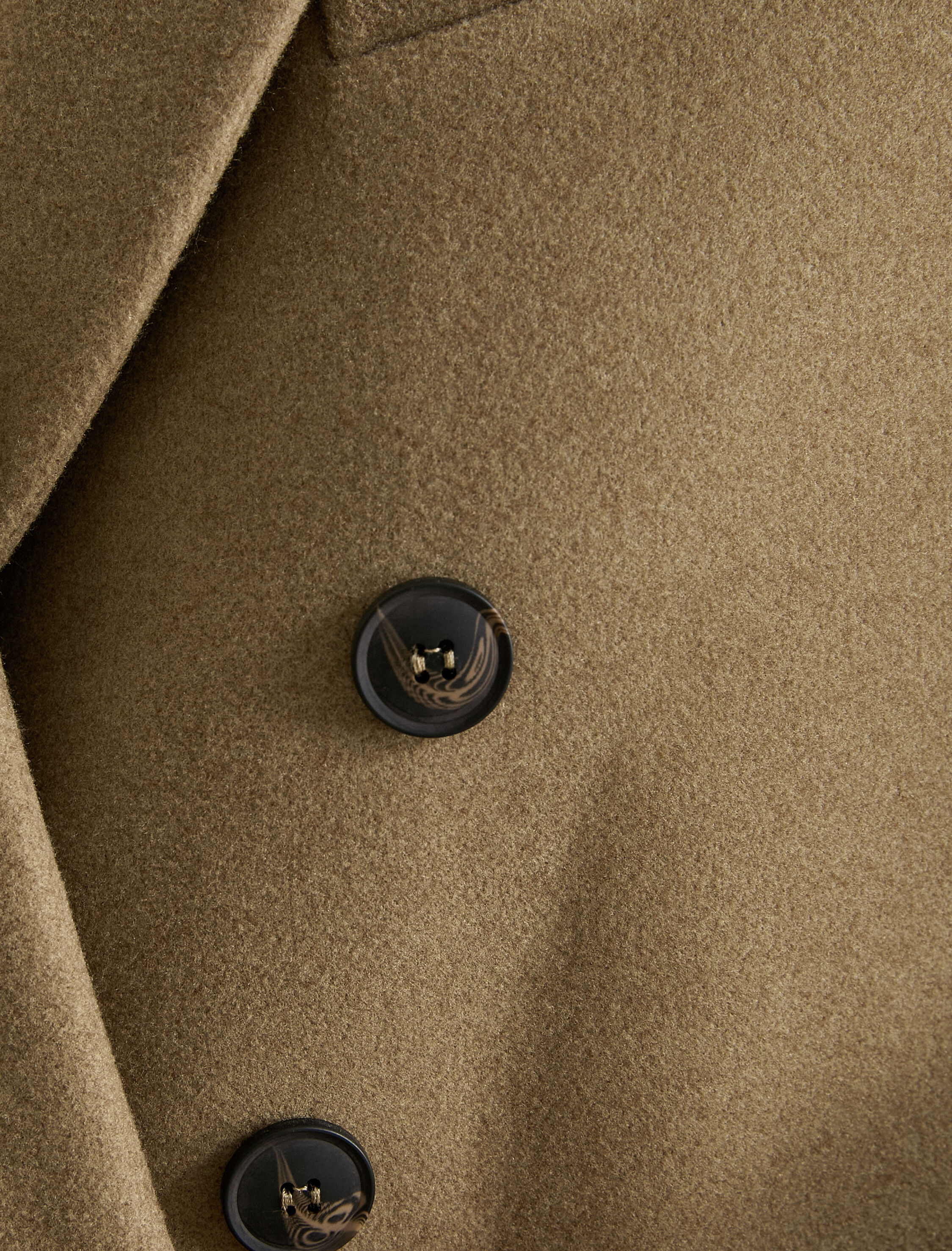   Şahika Ercümen X Koton - Kruvaze Düğmeli Uzun Kaşe Kaban