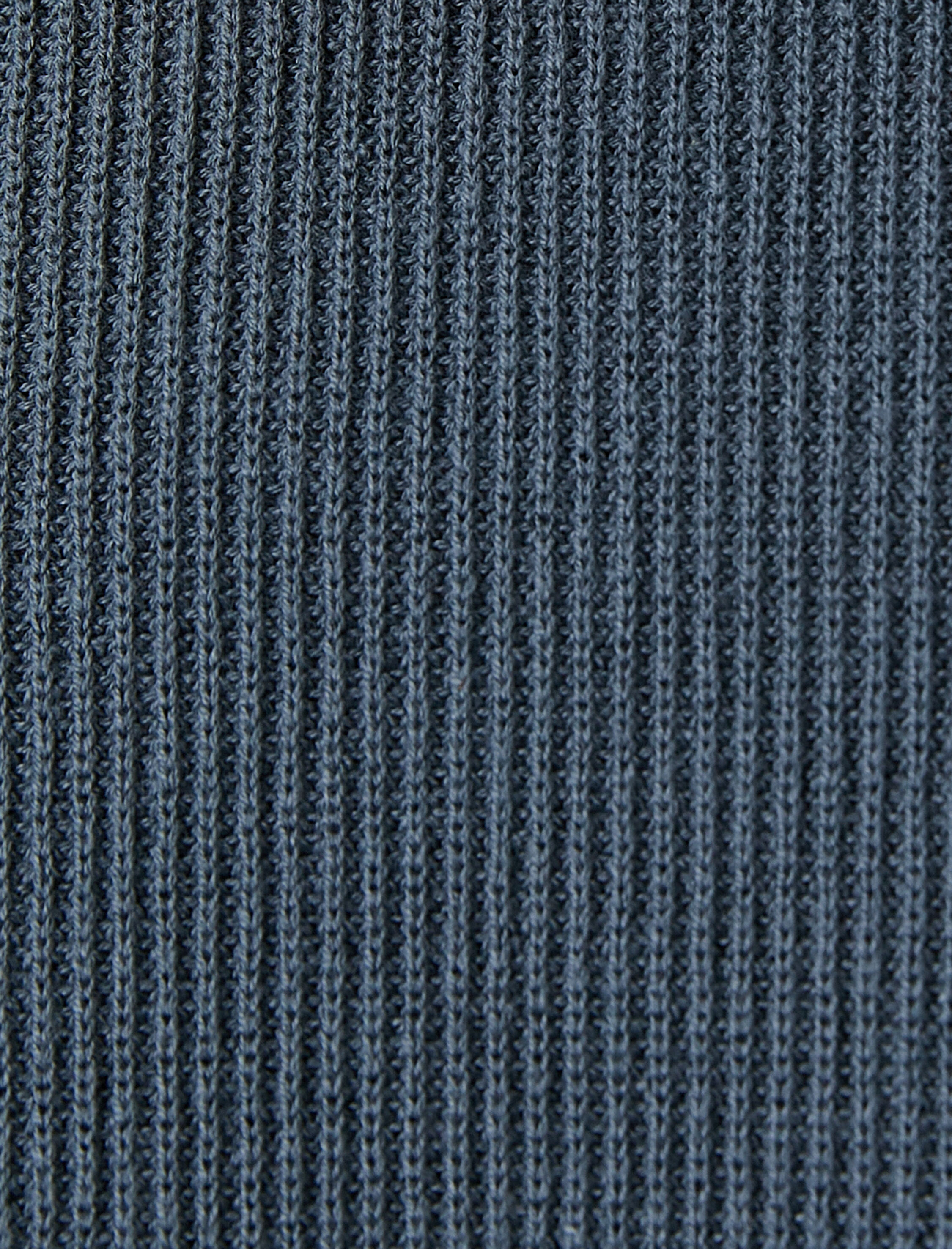   Basic Triko Kazak Bisiklet Yaka Kumaş Detaylı Pamuklu