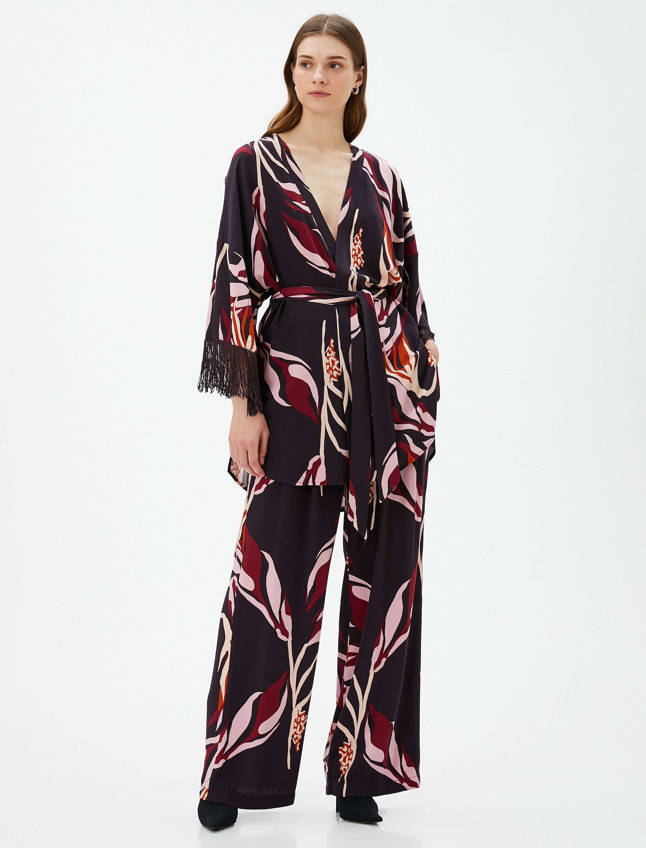   Bol Paça Desenli Normal Bel Pantolon