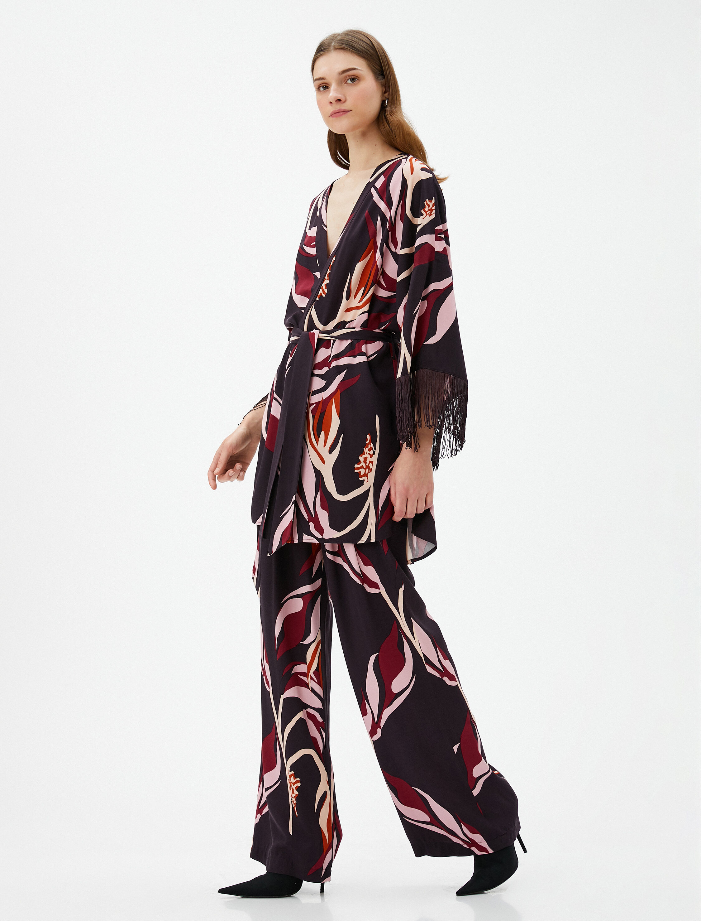   Bol Paça Desenli Normal Bel Pantolon