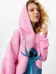 Stitch Kapşonlu Sweatshirt Lisanslı Uzun Kollu Rahat Kalıp