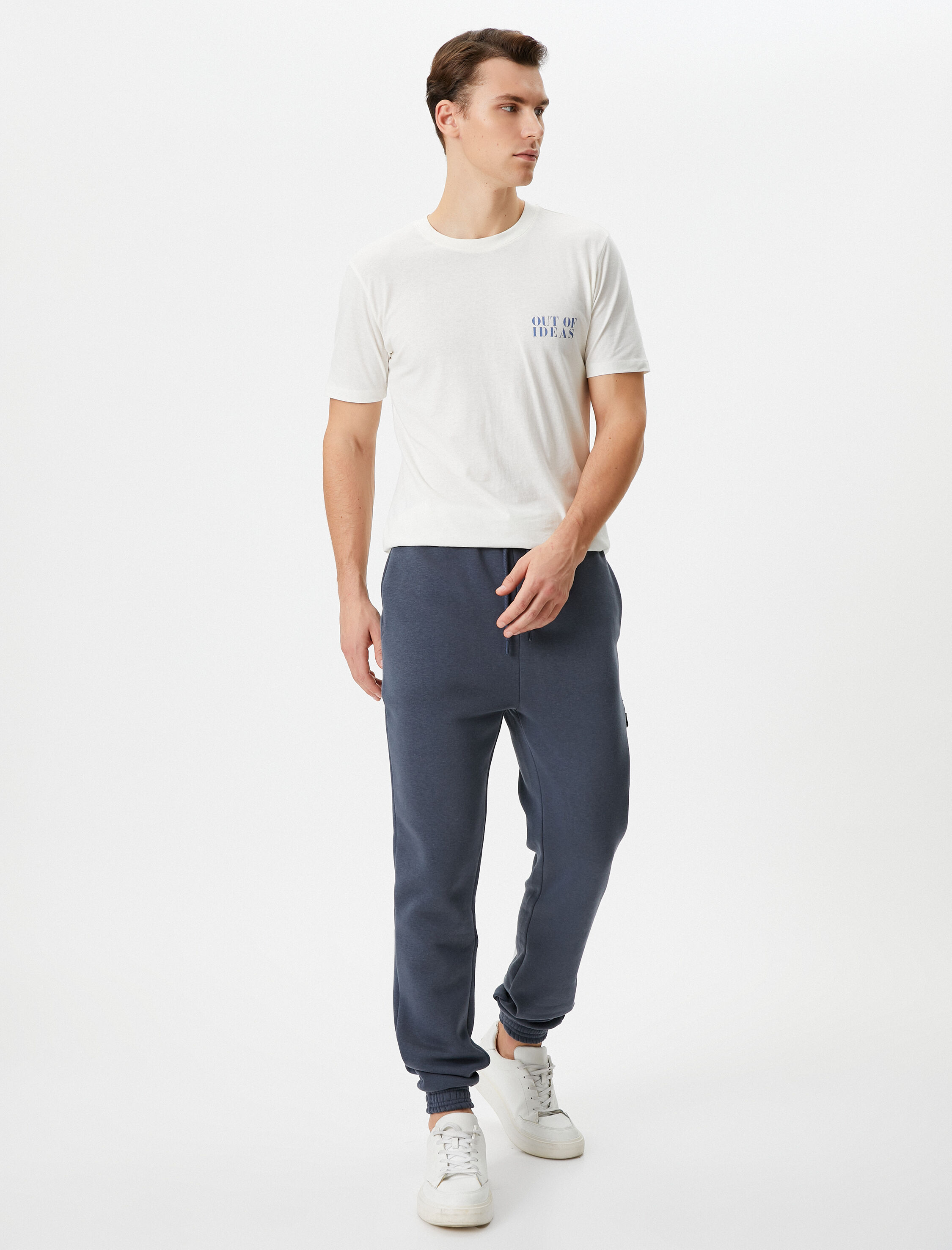   Jogger Eşofman Altı Beli Bağcıklı Fermuar Detaylı Cepli Şardonlu