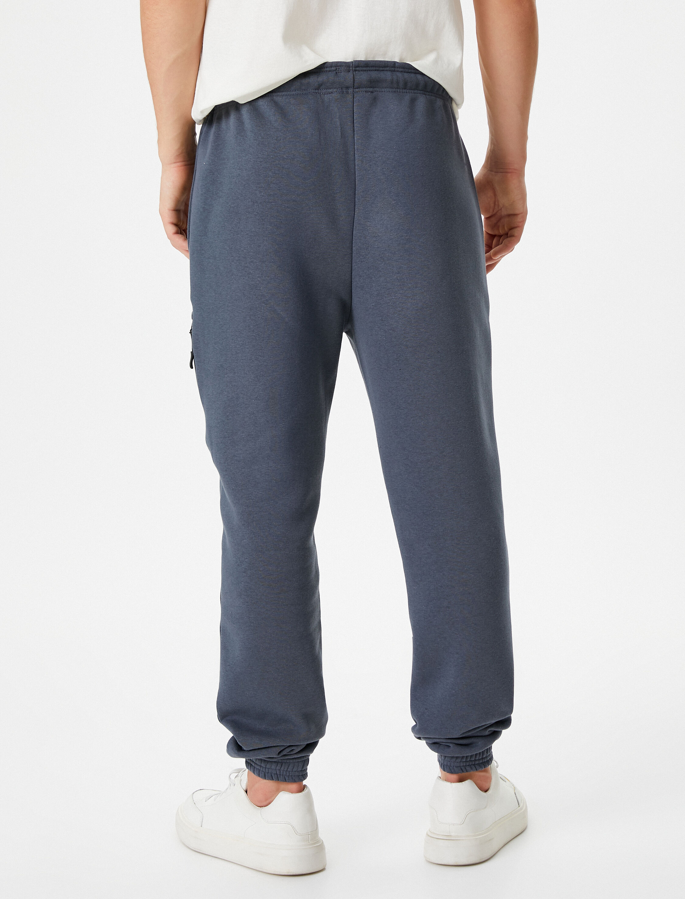   Jogger Eşofman Altı Beli Bağcıklı Fermuar Detaylı Cepli Şardonlu