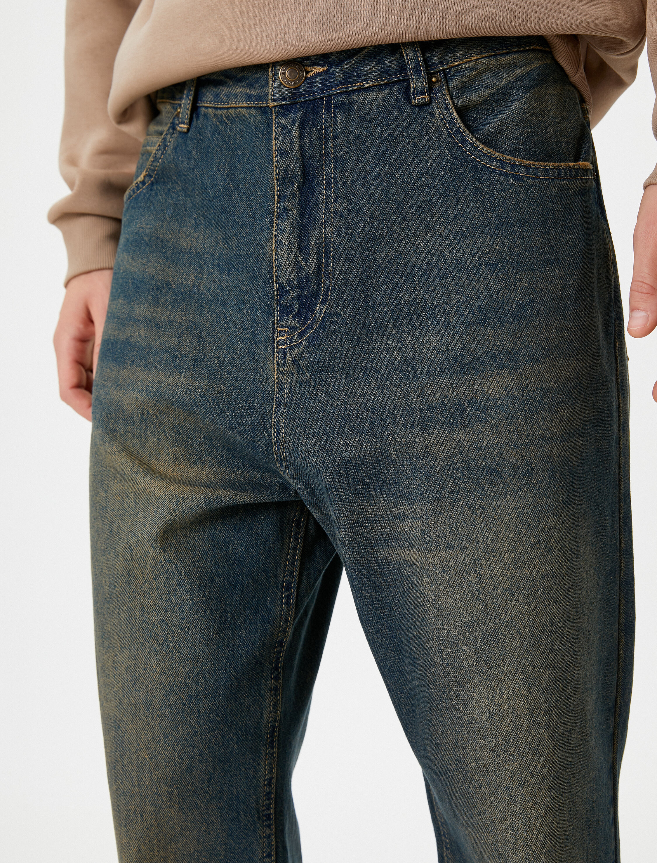 Relax Fit Yıkamalı Kot Pantolon - Baggy Jean