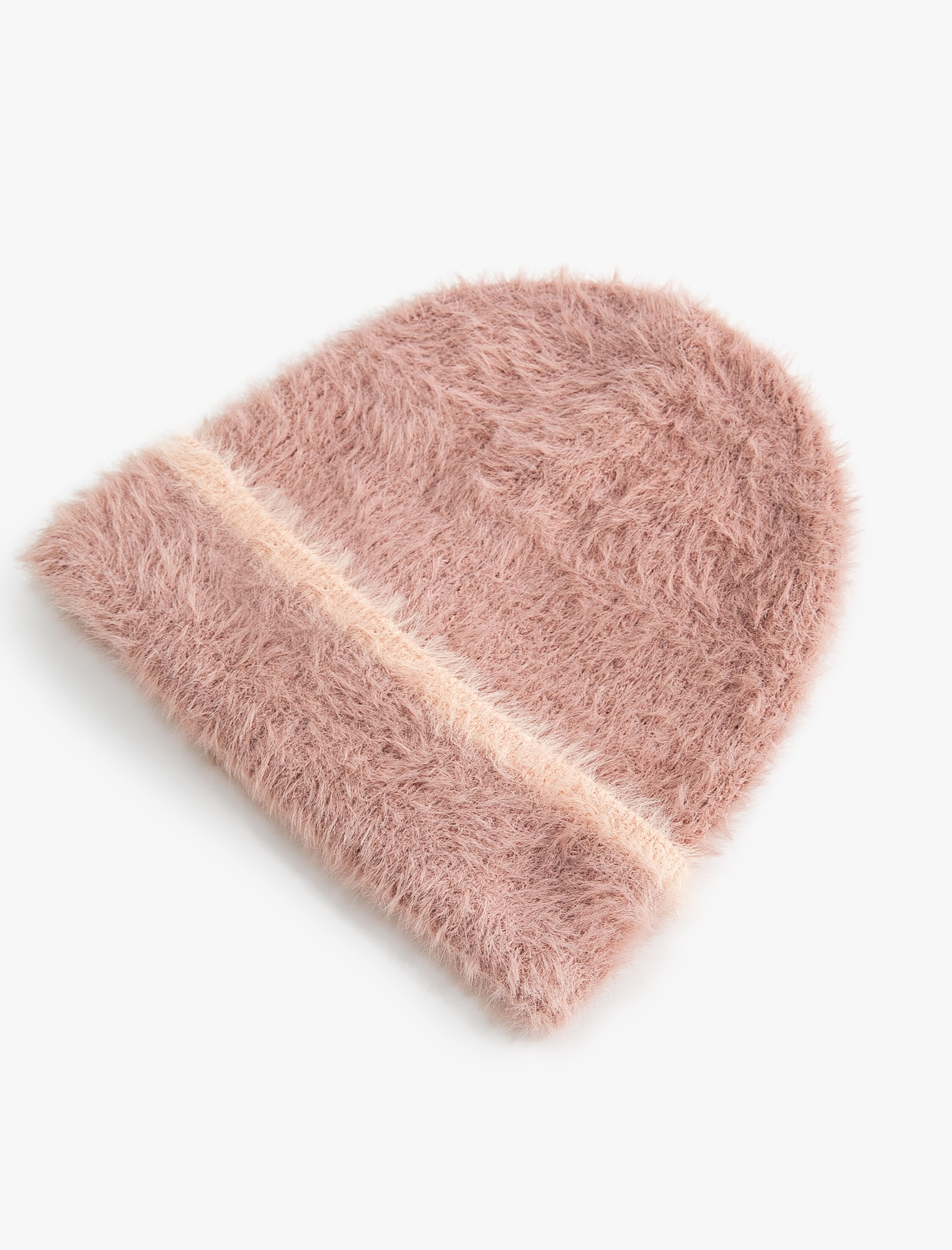  Kadın Peluş Bere Çizgi Detaylı