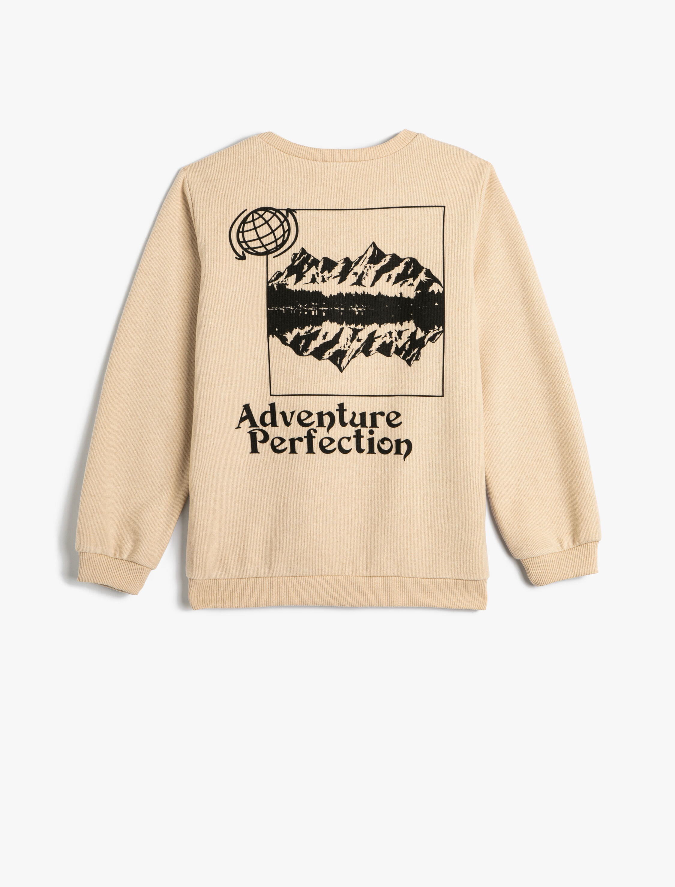  Erkek Çocuk Sweatshirt Uzun Kollu Bisiklet Yaka Dokulu Şardonlu