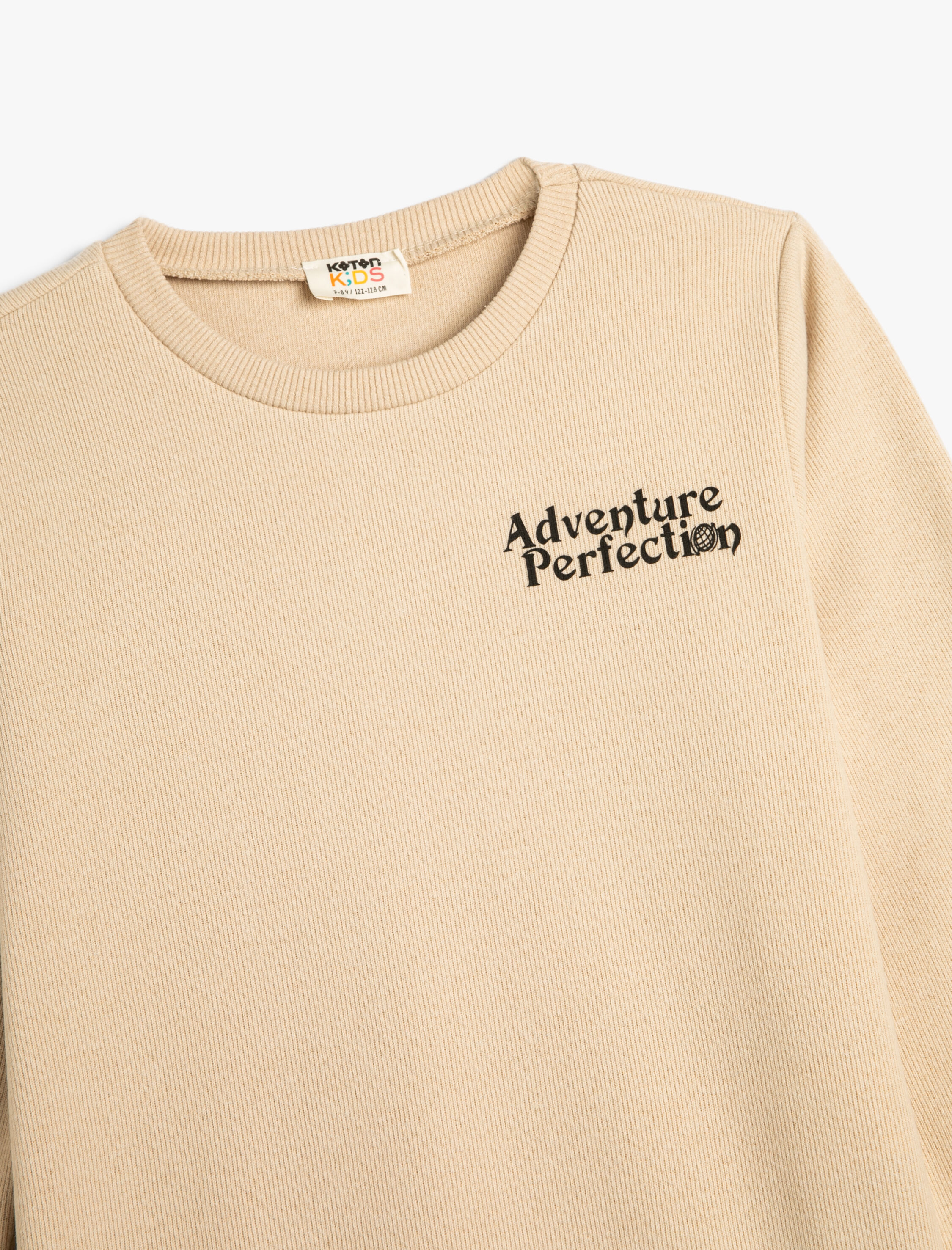  Erkek Çocuk Sweatshirt Uzun Kollu Bisiklet Yaka Dokulu Şardonlu