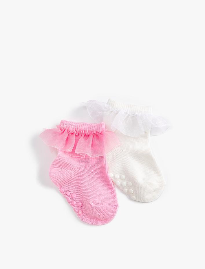 Kız Bebek 2'li Çorap Seti Pamuklu