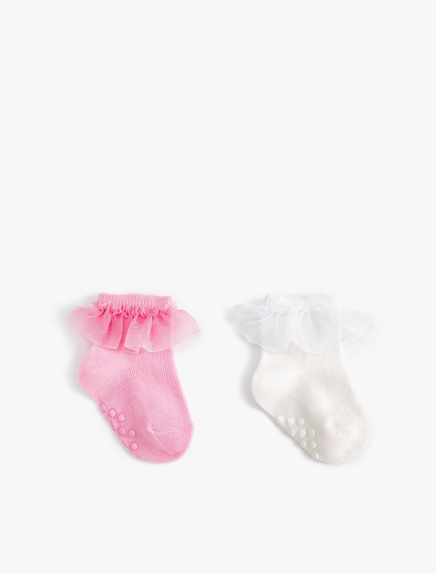  Kız Bebek 2'li Çorap Seti Pamuklu