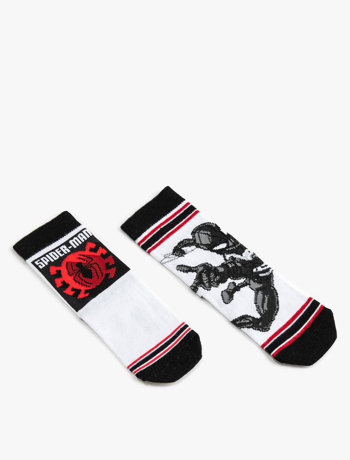 Erkek Çocuk 2'li Örümcek Adam Lisanslı Çorap Seti