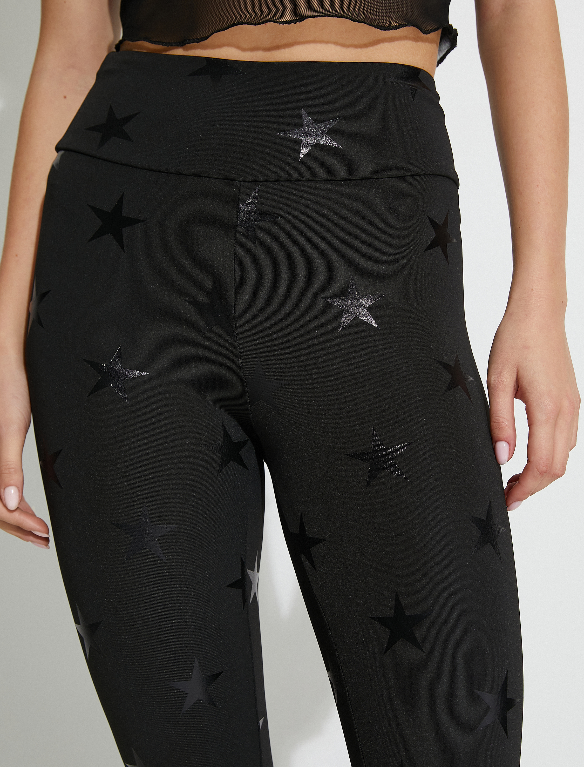   Spor Tayt Yıldız Baskılı Dikiş Detaylı