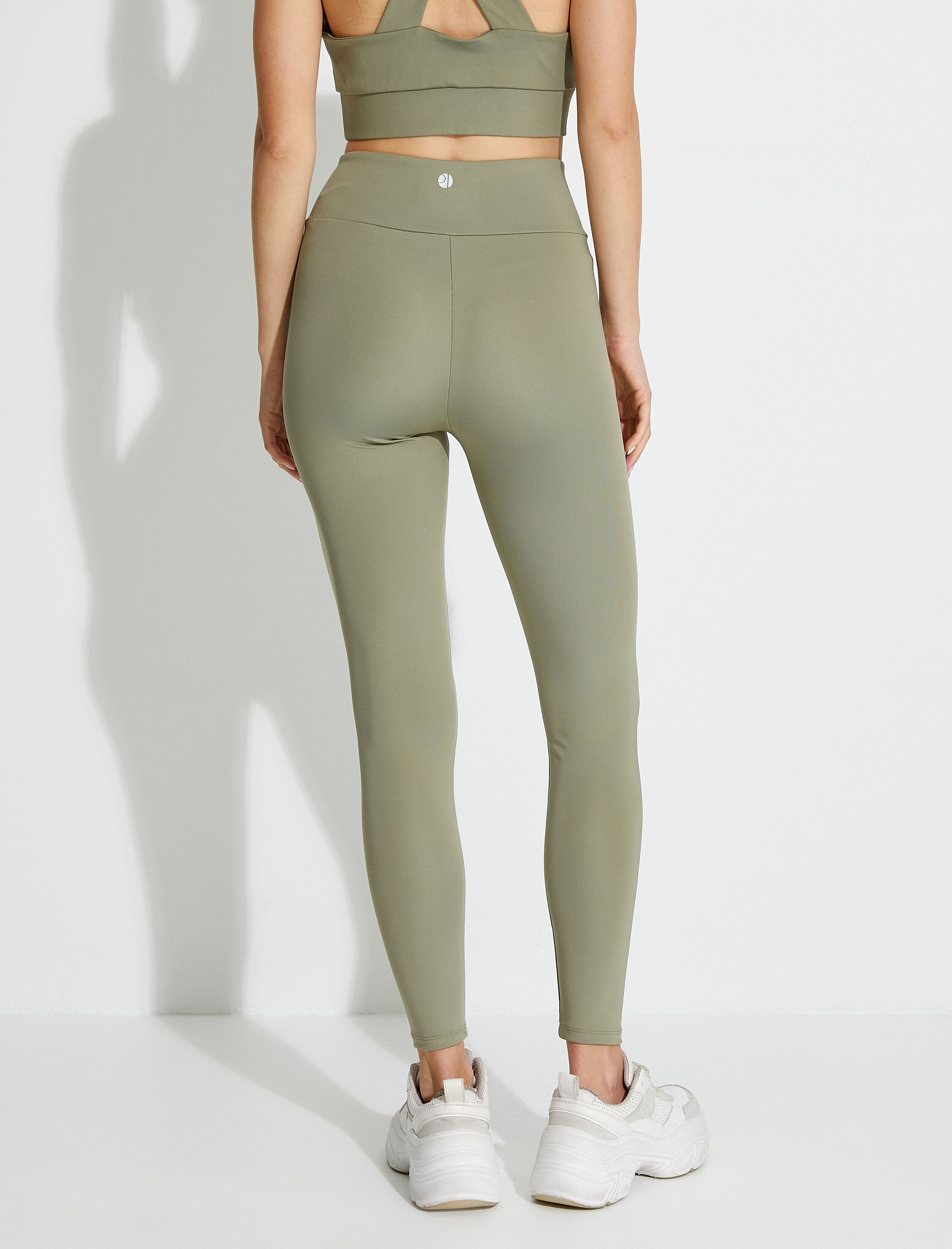   Asimetrik Kesim Yüksek Bel Spor Tayt Slim Fit