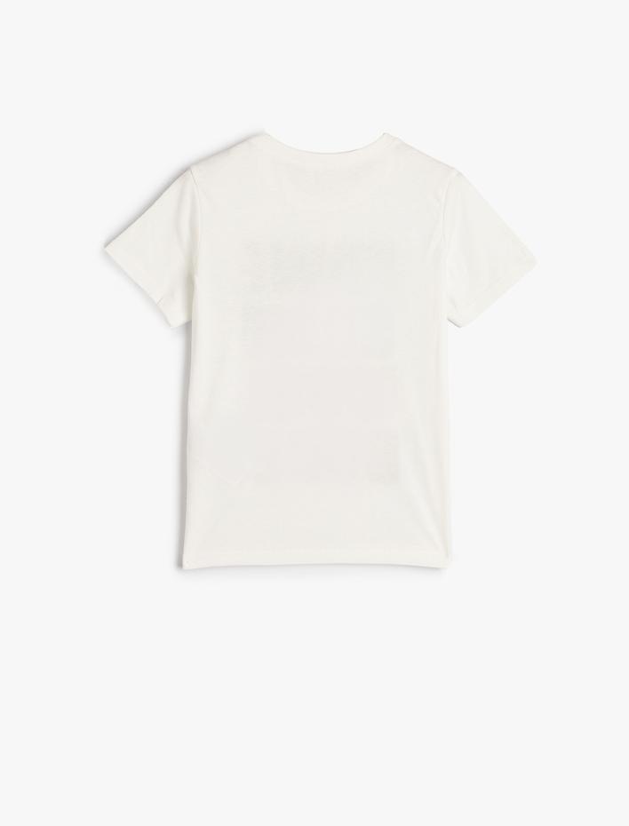 Erkek Çocuk Tişört Kısa Kollu Bisiklet Yaka Slogan Baskılı Pamuklu