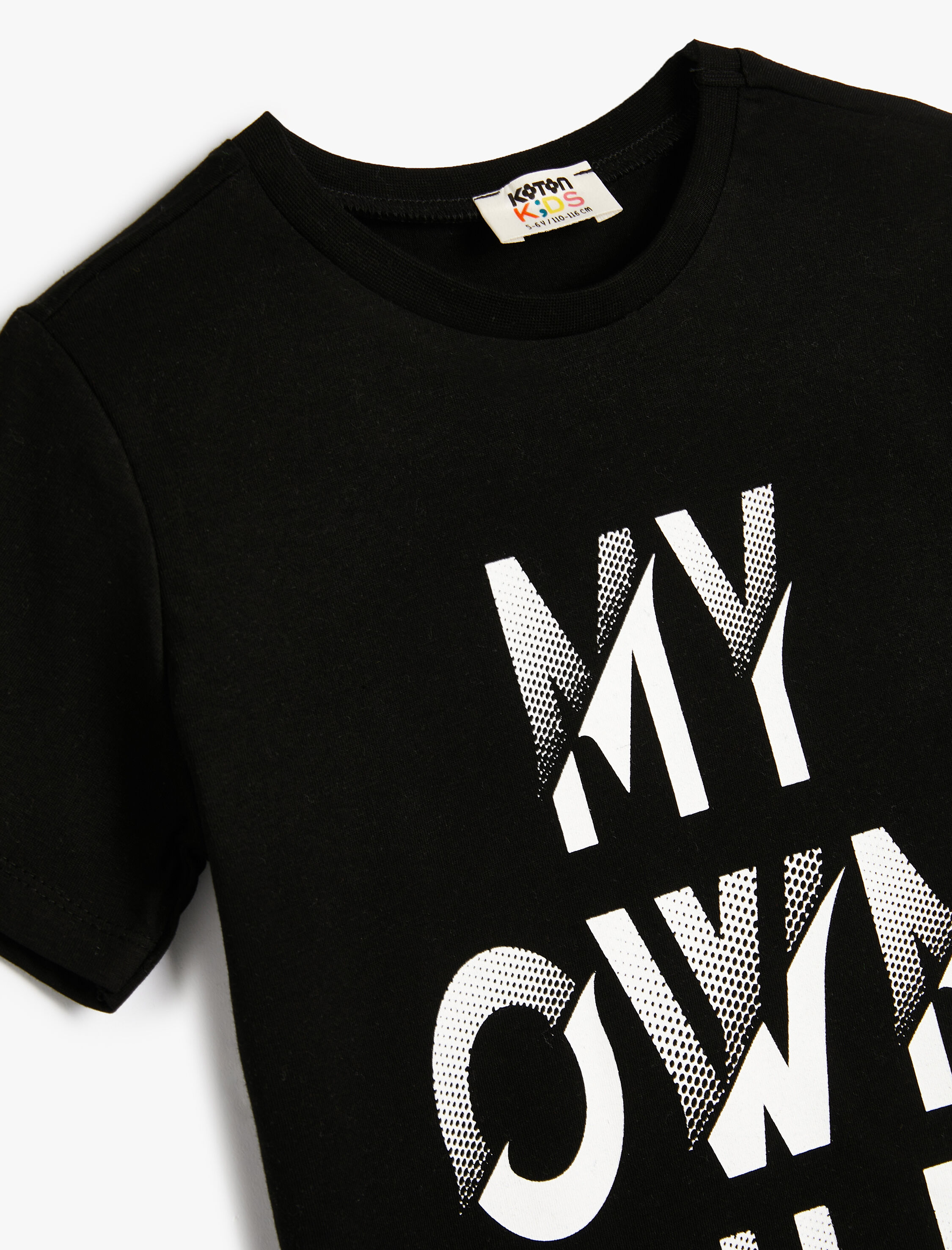  Erkek Çocuk Tişört Kısa Kollu Bisiklet Yaka Slogan Baskılı Pamuklu