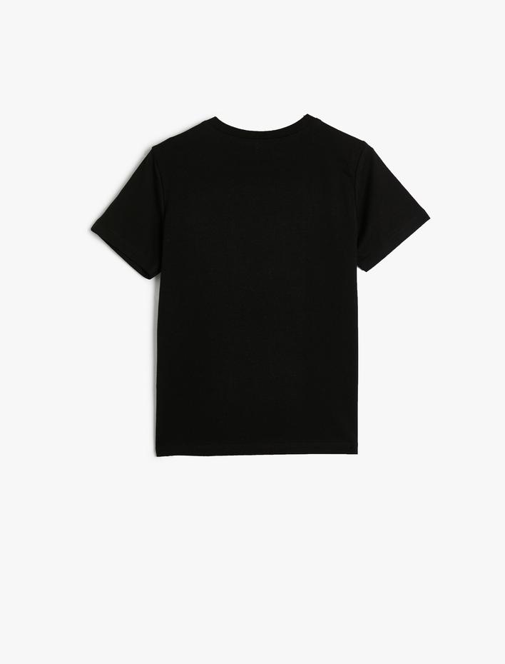 Erkek Çocuk Tişört Kısa Kollu Bisiklet Yaka Slogan Baskılı Pamuklu