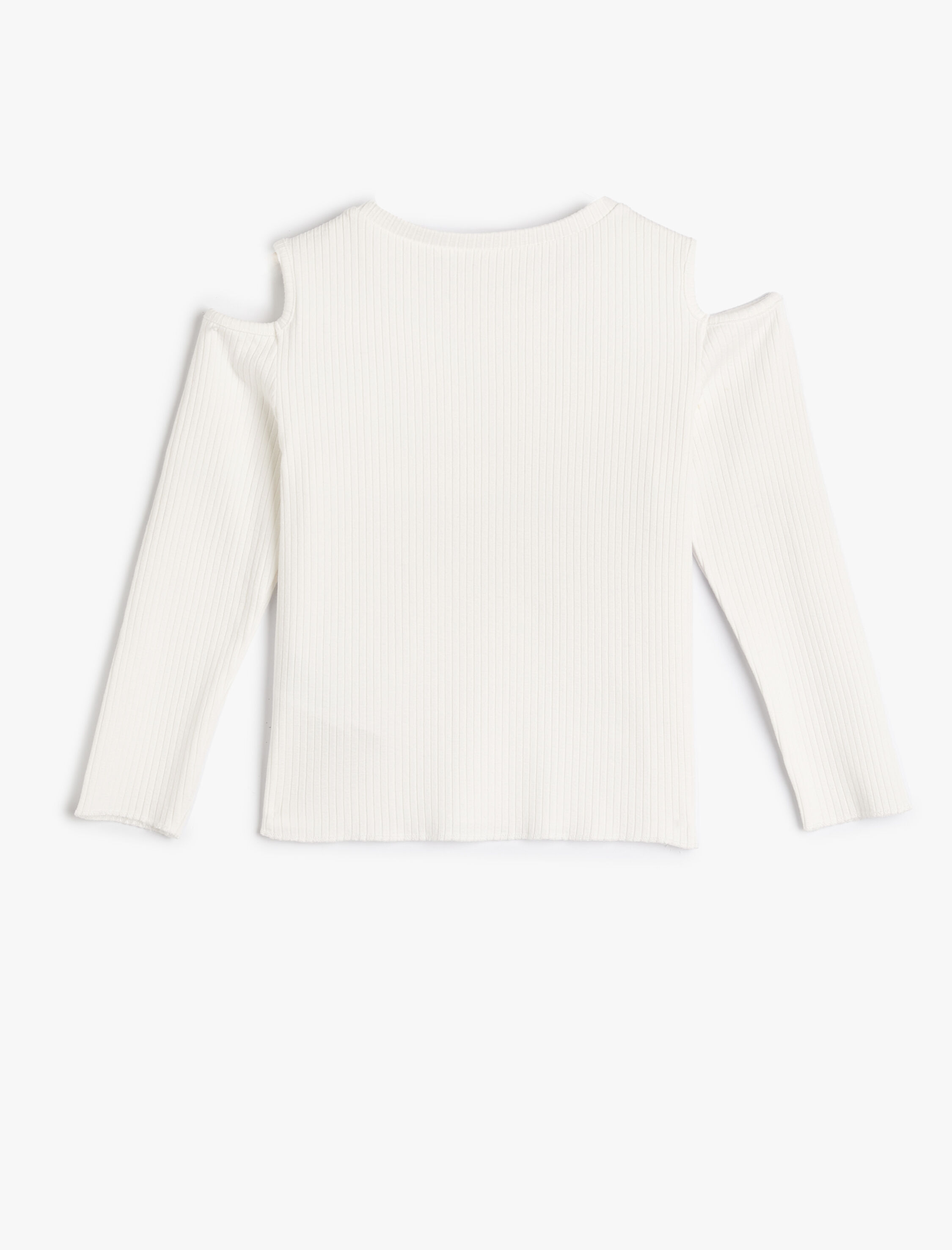  Kız Çocuk Tişört Uzun Kollu Bisiklet Yaka Kaşkorse Pencere Detaylı