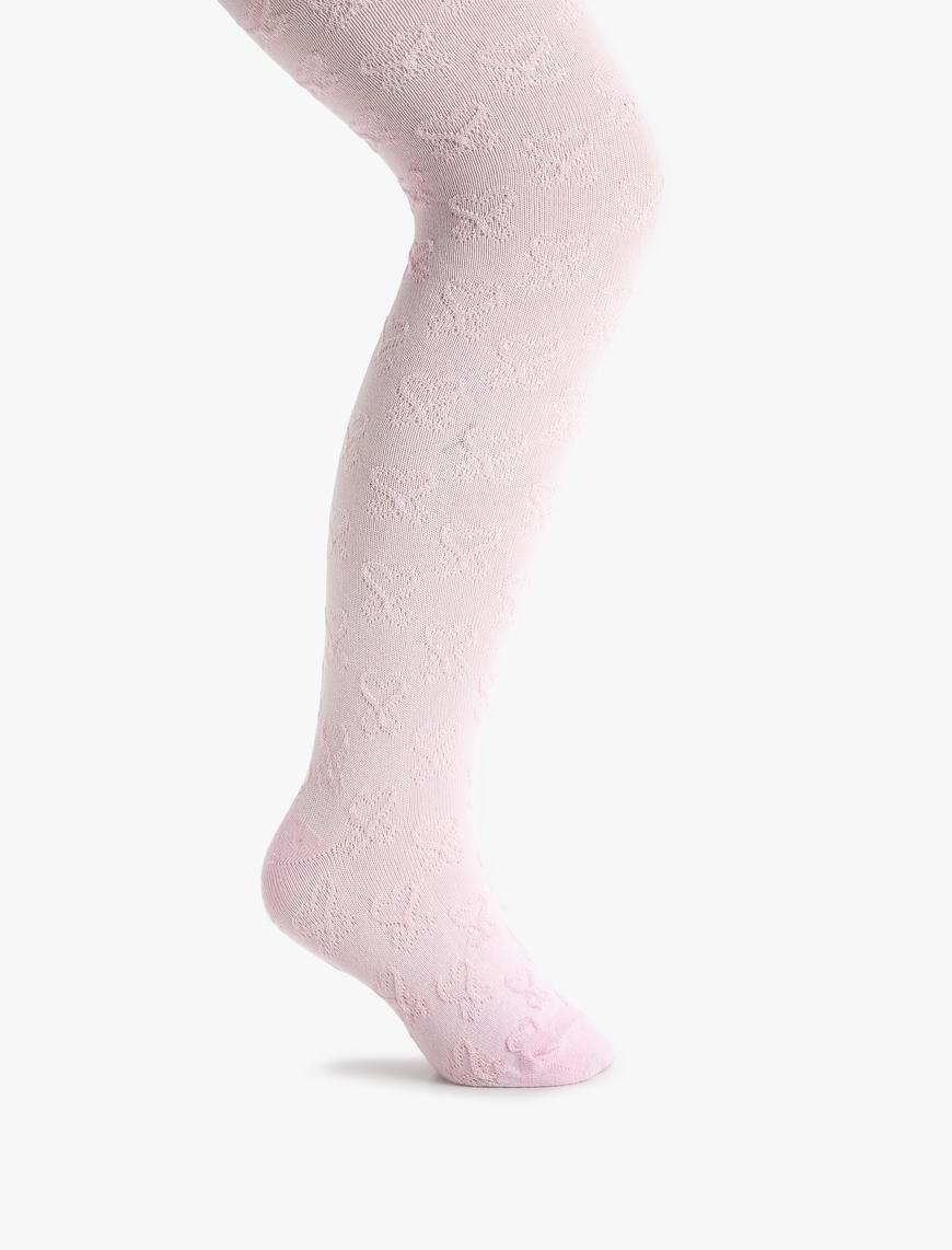  Kız Çocuk Basic Külotlu Çorap Dokulu