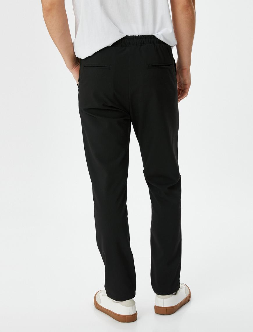   Kumaş Pantolon Beli Bağcıklı Slim Fit Cep Detaylı