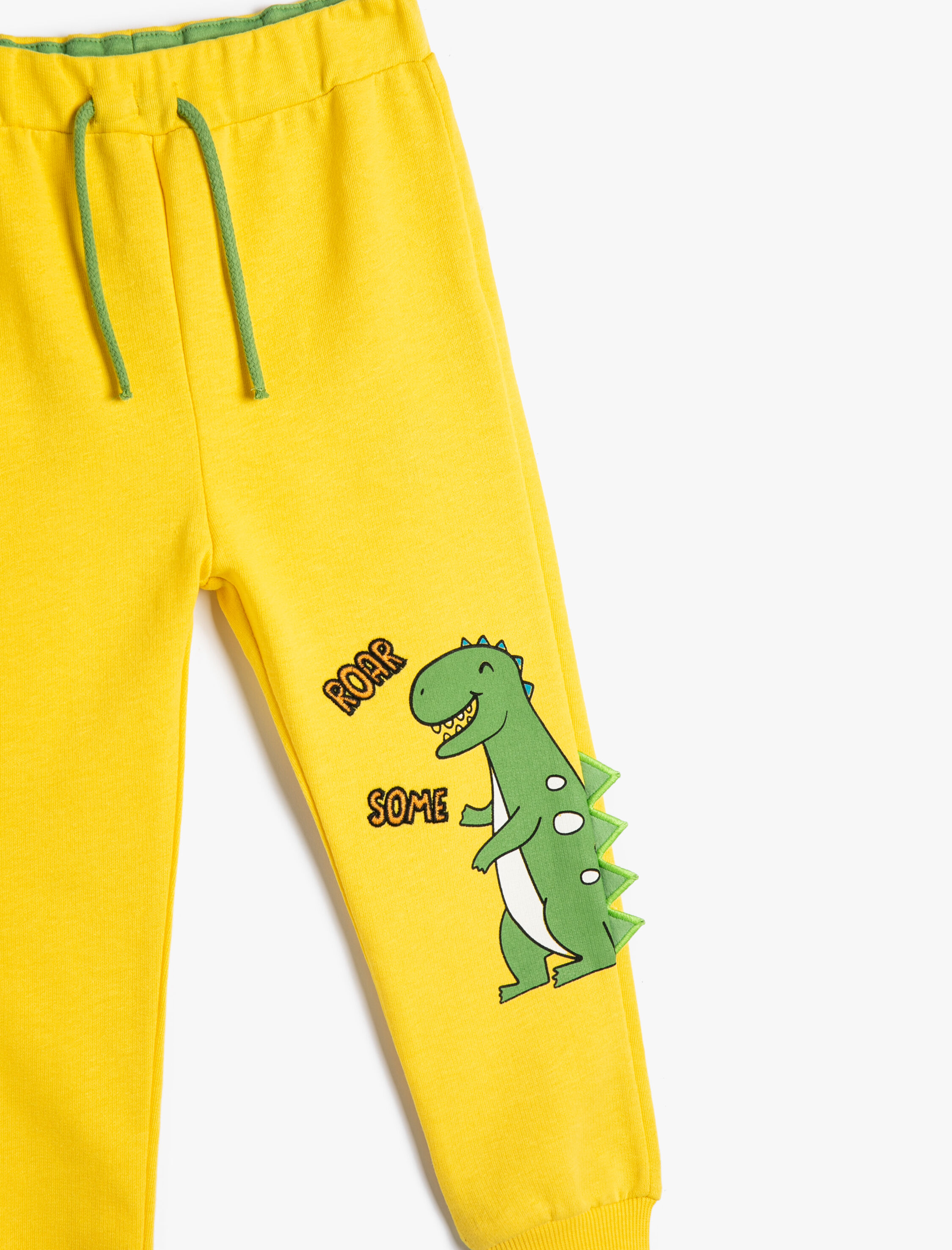  Erkek Bebek Dinozorlu Jogger Eşofman Altı Beli Bağlamalı Cepli Aplike Detaylı Pamuklu