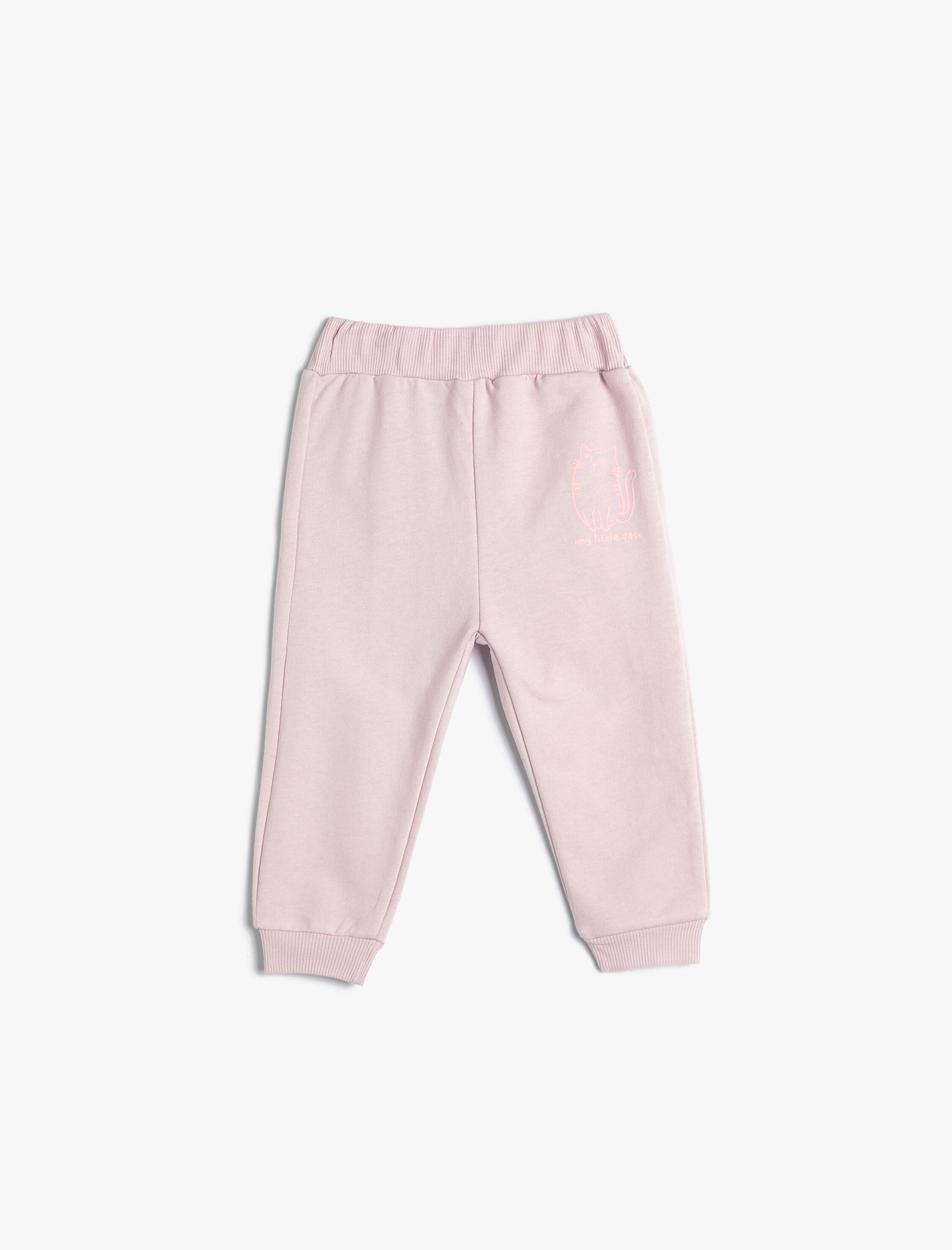  Kız Bebek Basic Jogger Eşofman Altı Beli Lastikli Pamuklu Şardonlu