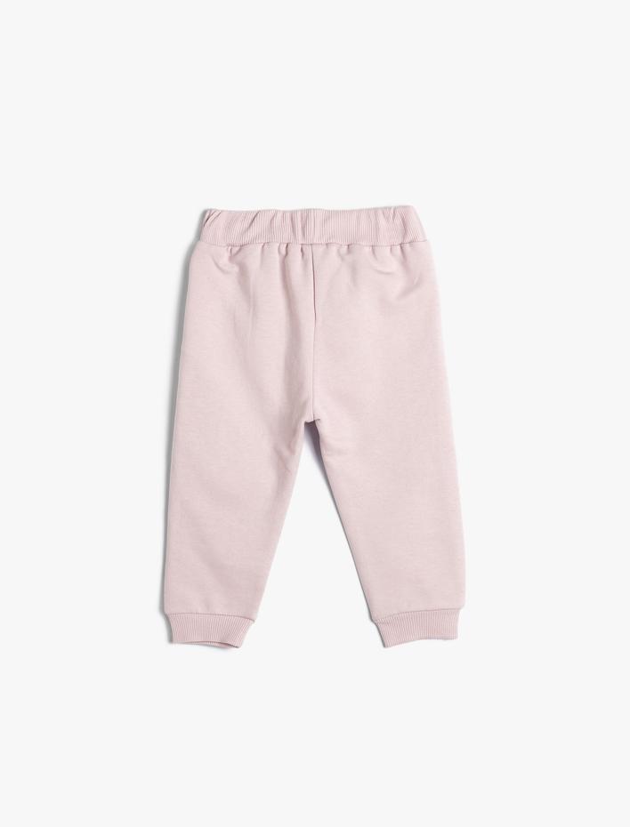 Kız Bebek Basic Jogger Eşofman Altı Beli Lastikli Pamuklu Şardonlu