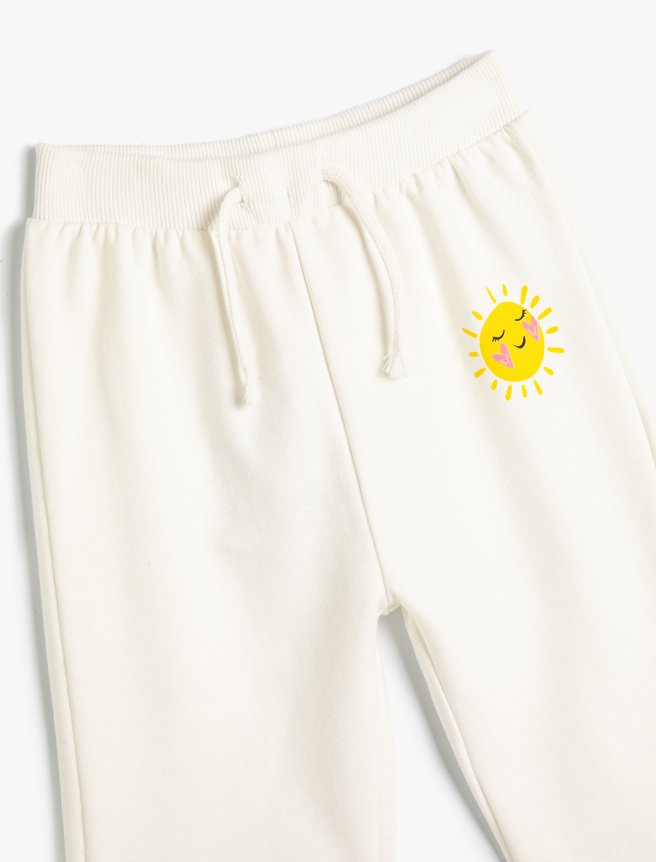  Kız Bebek Basic Jogger Eşofman Altı Beli Lastikli Pamuklu Baskı Detaylı Şardonlu