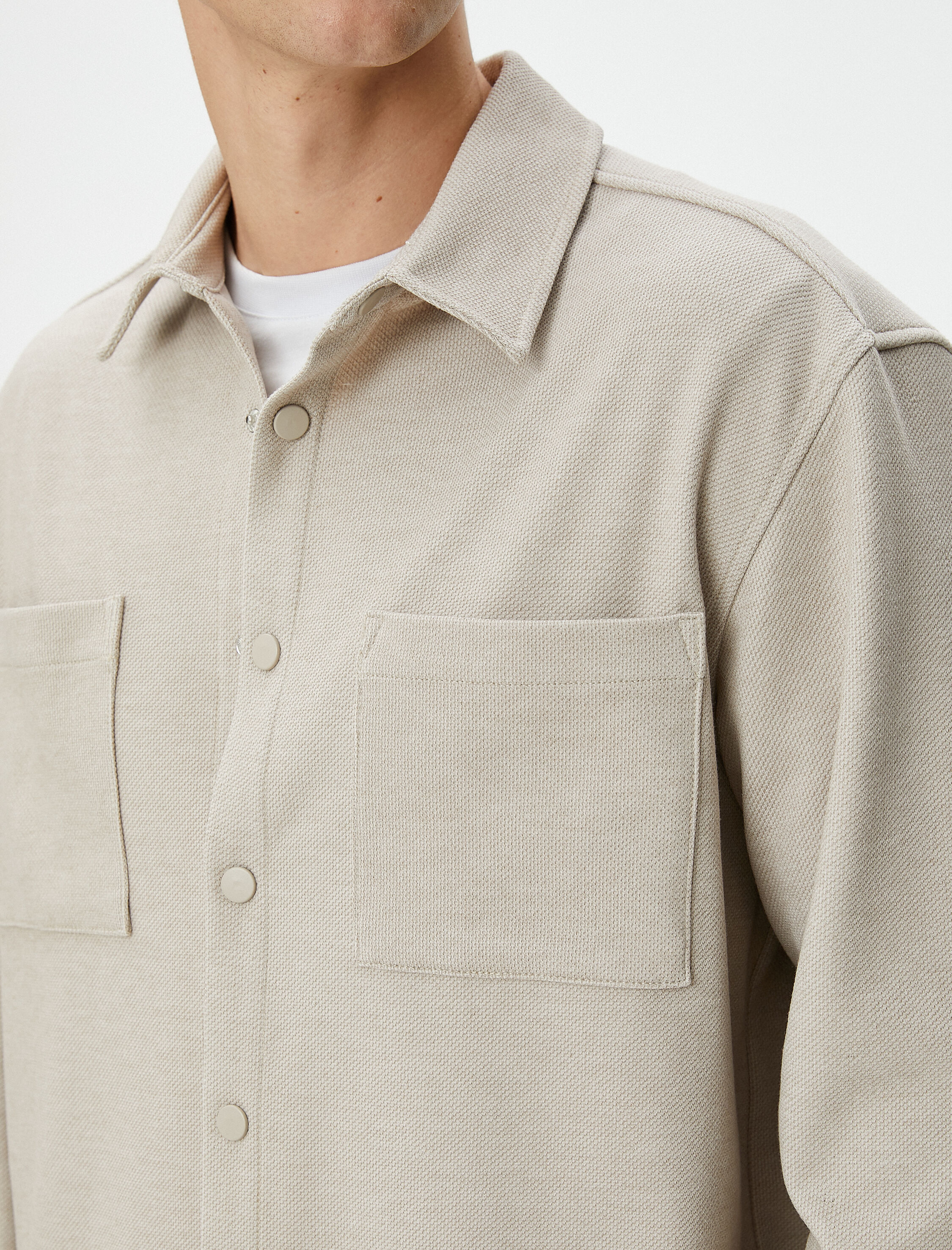   Spor Gömlek Cep Detaylı Klasik Yaka Çıtçıt Düğmeli