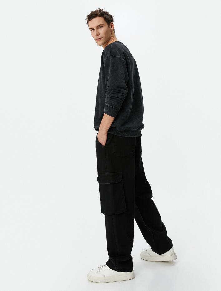  Kargo Cepli Pantolon Düğmeli Pamuklu