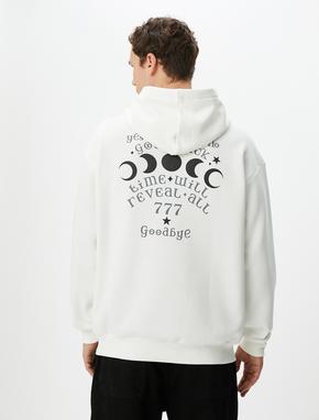 Oversize Hoodie Arkası Baskılı Sloganlı Kanguru Cepli_3