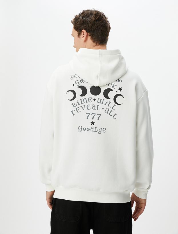 Oversize Hoodie Arkası Baskılı Sloganlı Kanguru Cepli_3