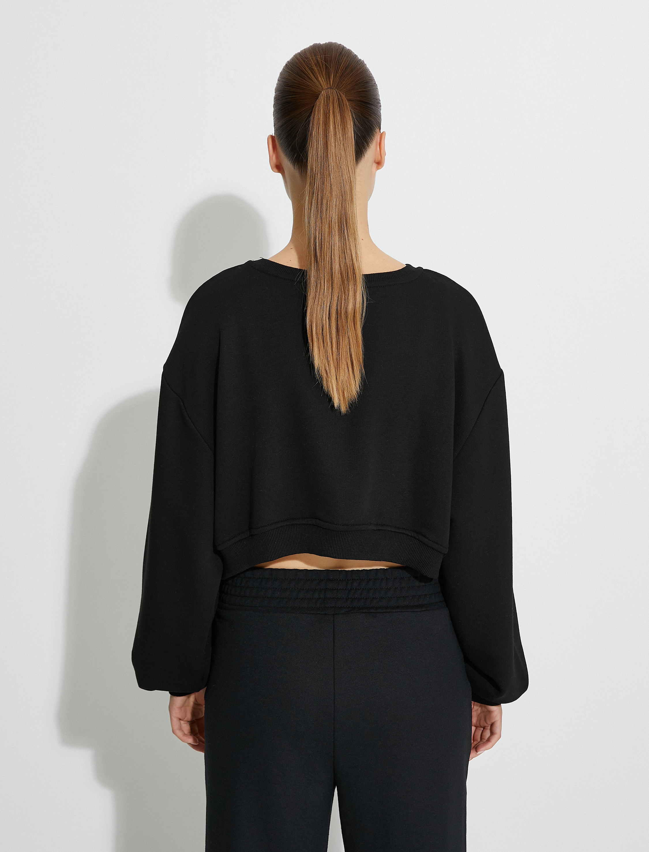   Crop Spor Sweat Baskılı Relax Fit