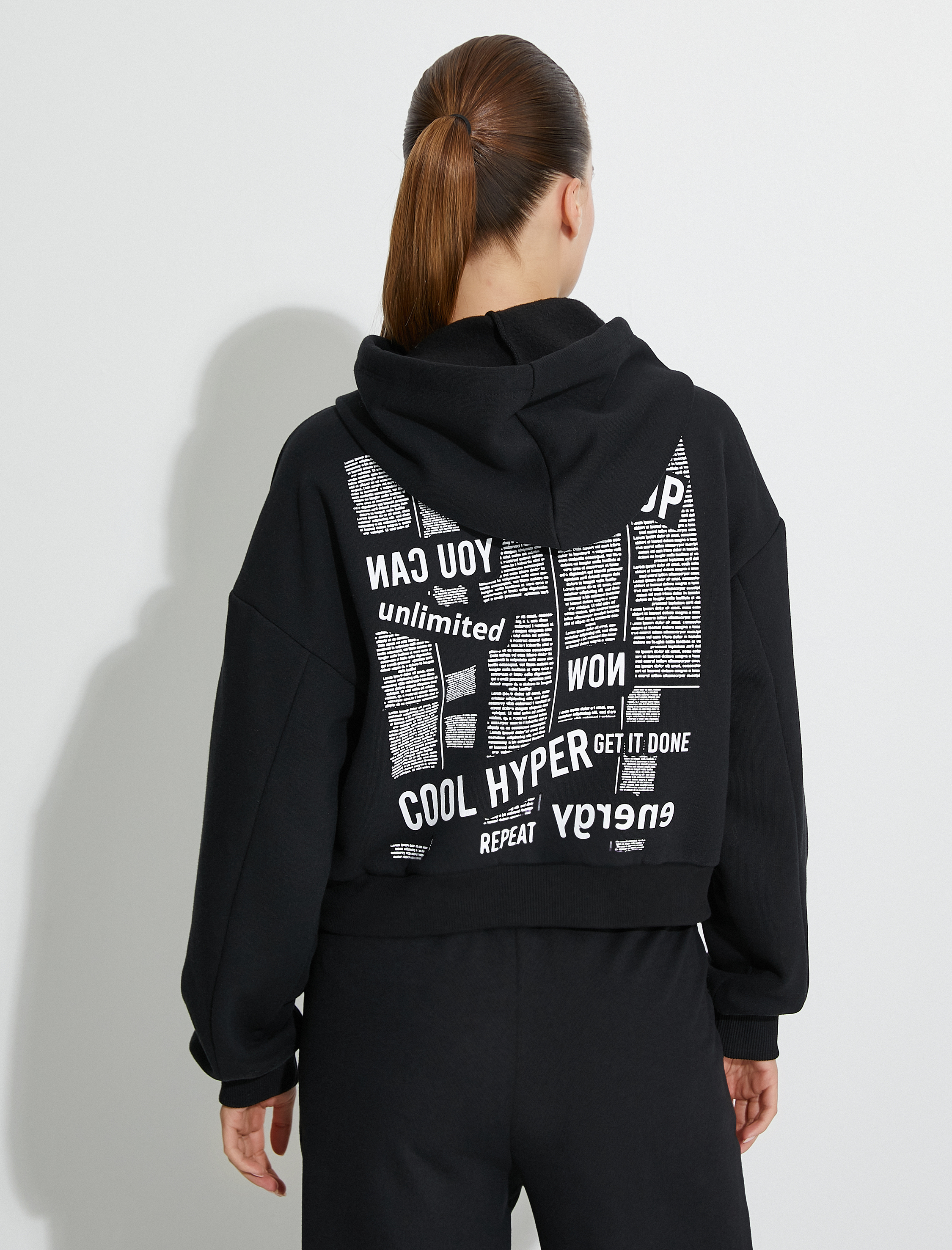   Oversize Kapşonlu Sweatshirt Ekstra Sıcak Yumuşak İç Yüzey Baskılı
