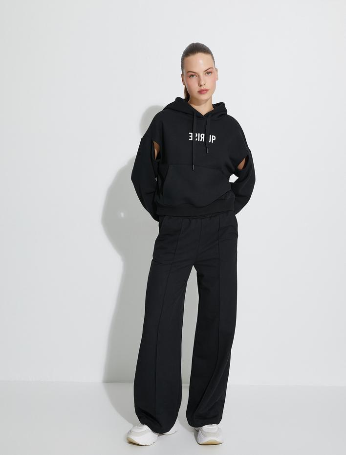  Oversize Kapşonlu Sweatshirt Ekstra Sıcak Yumuşak İç Yüzey Baskılı